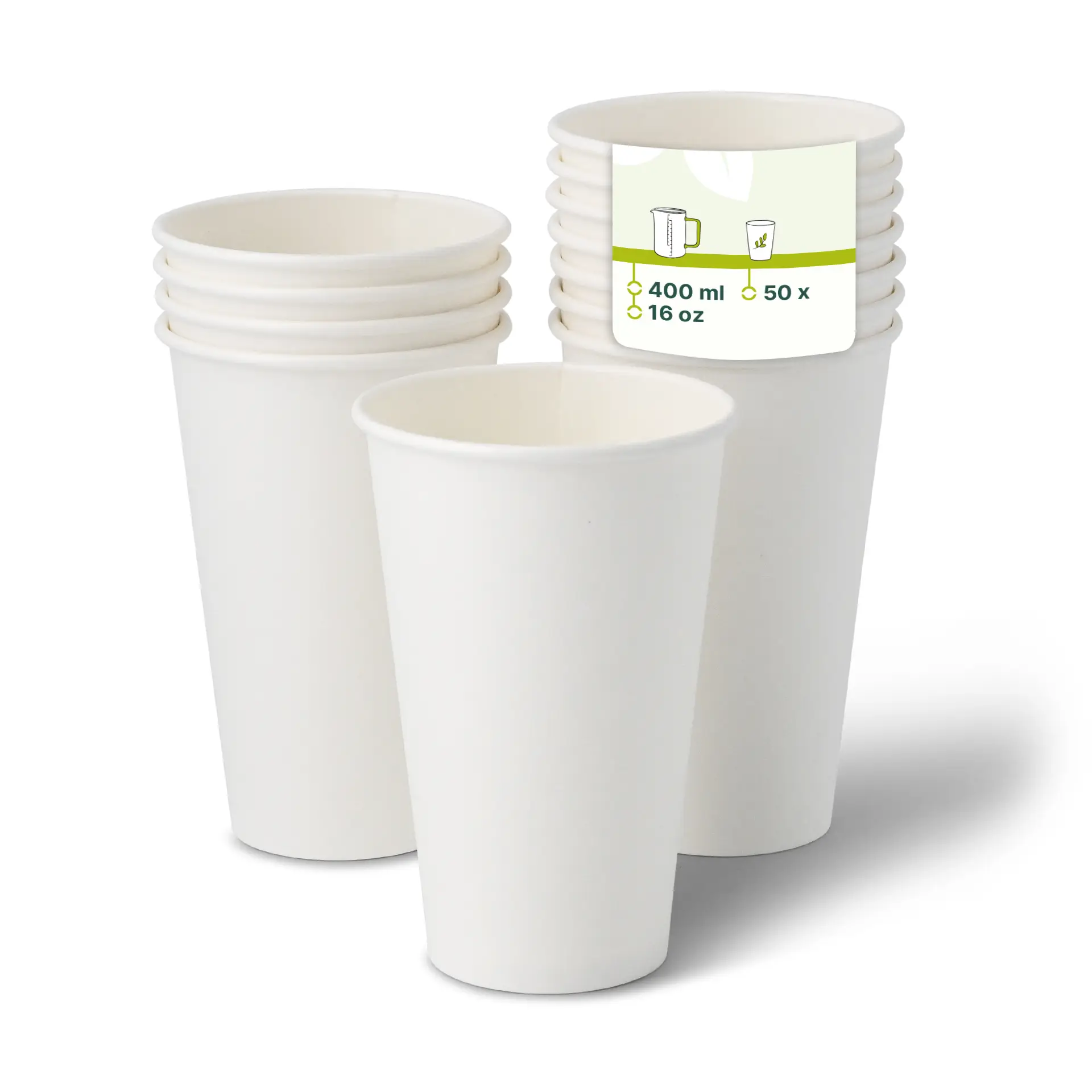 16 oz Paper cups single wall, Ø 90 mm, white