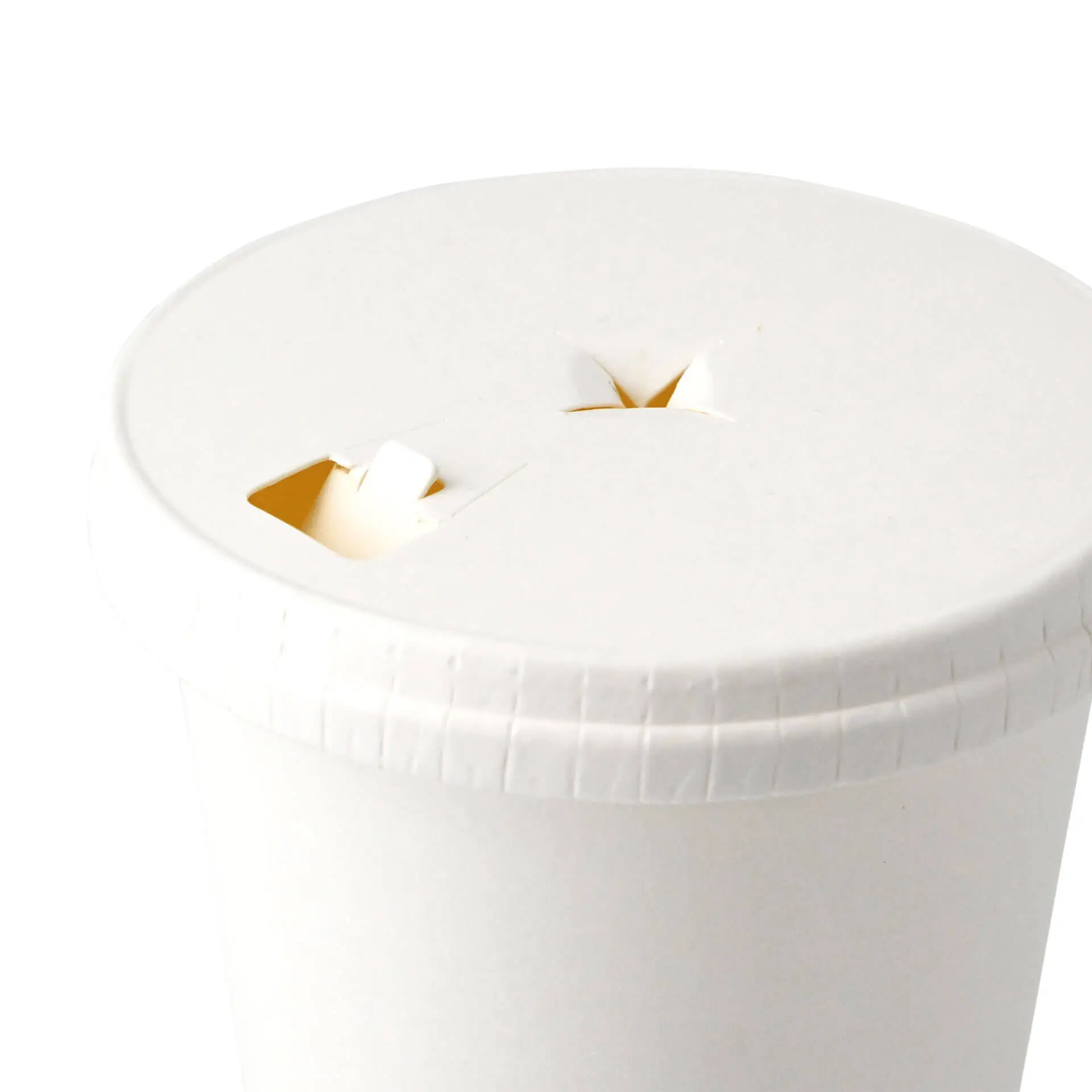 Paper-lids Ø 80 mm, white, drinking + straw hole