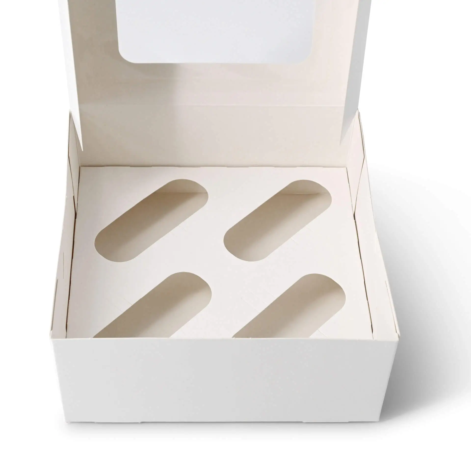 Cardboard box inserts for cupcake boxes (4 pieces), white