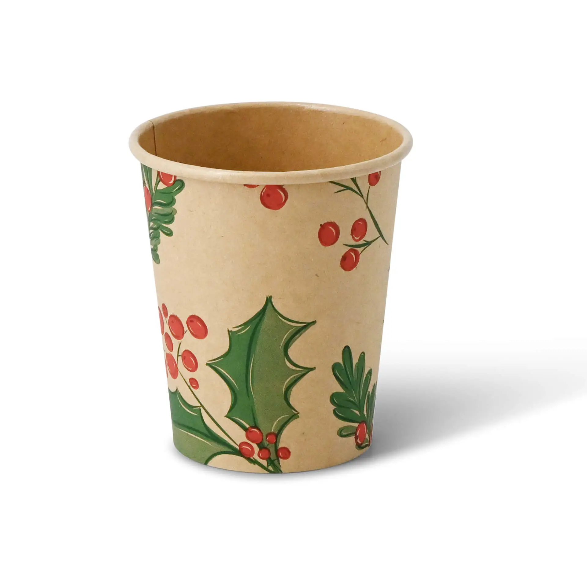 Paper cups Winter "Branches" 200 ml / 8 oz, Ø 80 mm, unbleached