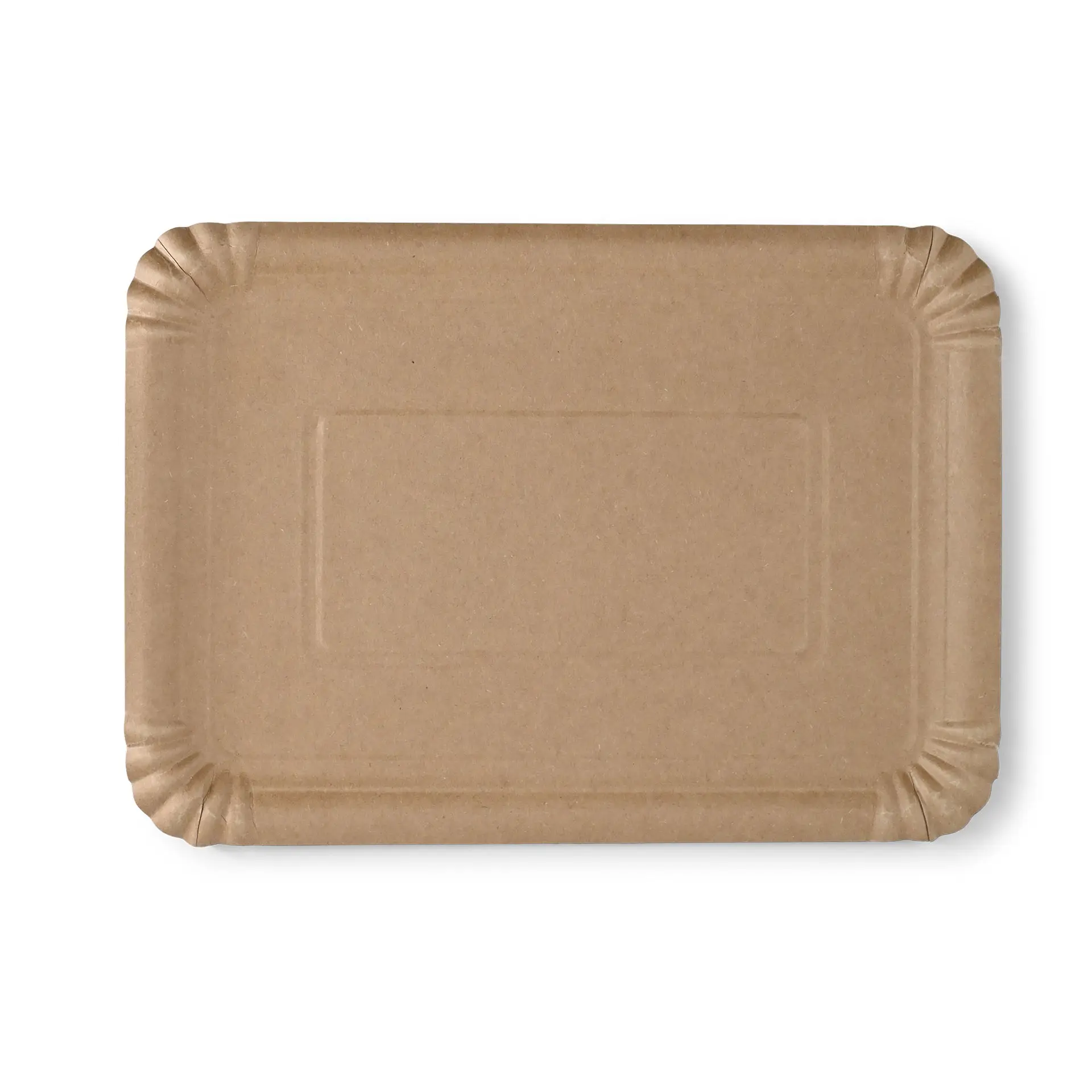 Paper plates 18,5 x 27 cm, brown, rectangular