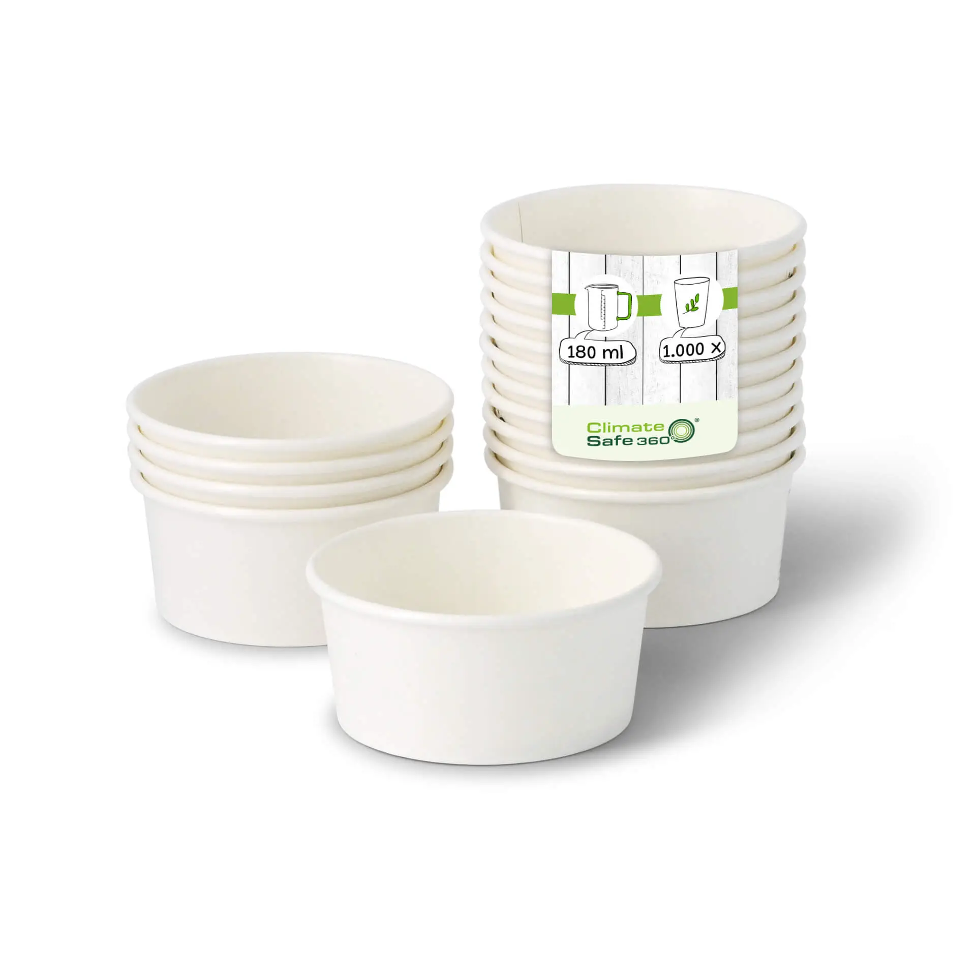 4 oz, max. 6 oz Paper cups ice cream XS (coated), Ø 92 mm, white