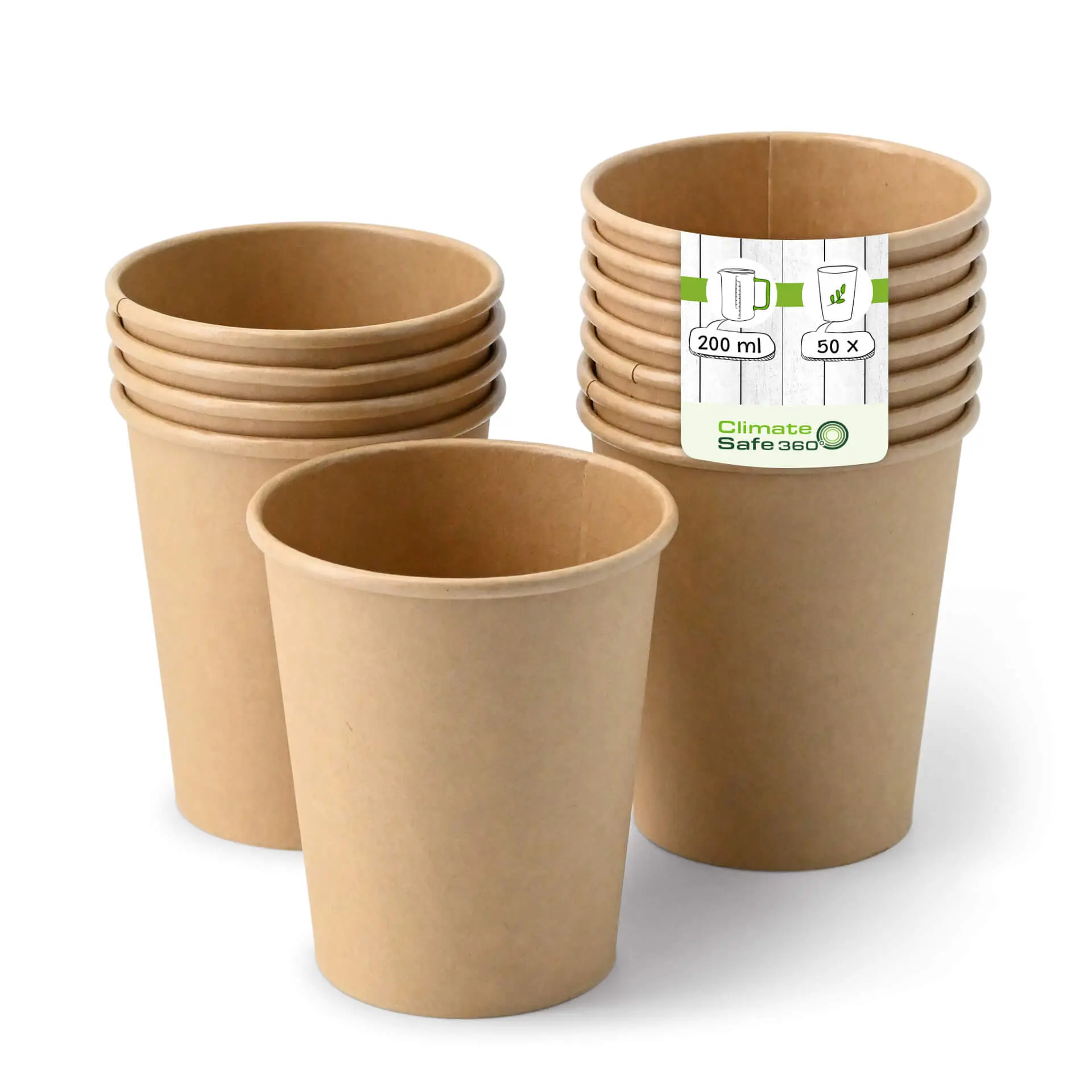 8 oz Paper cups single wall, Ø 80 mm, kraft