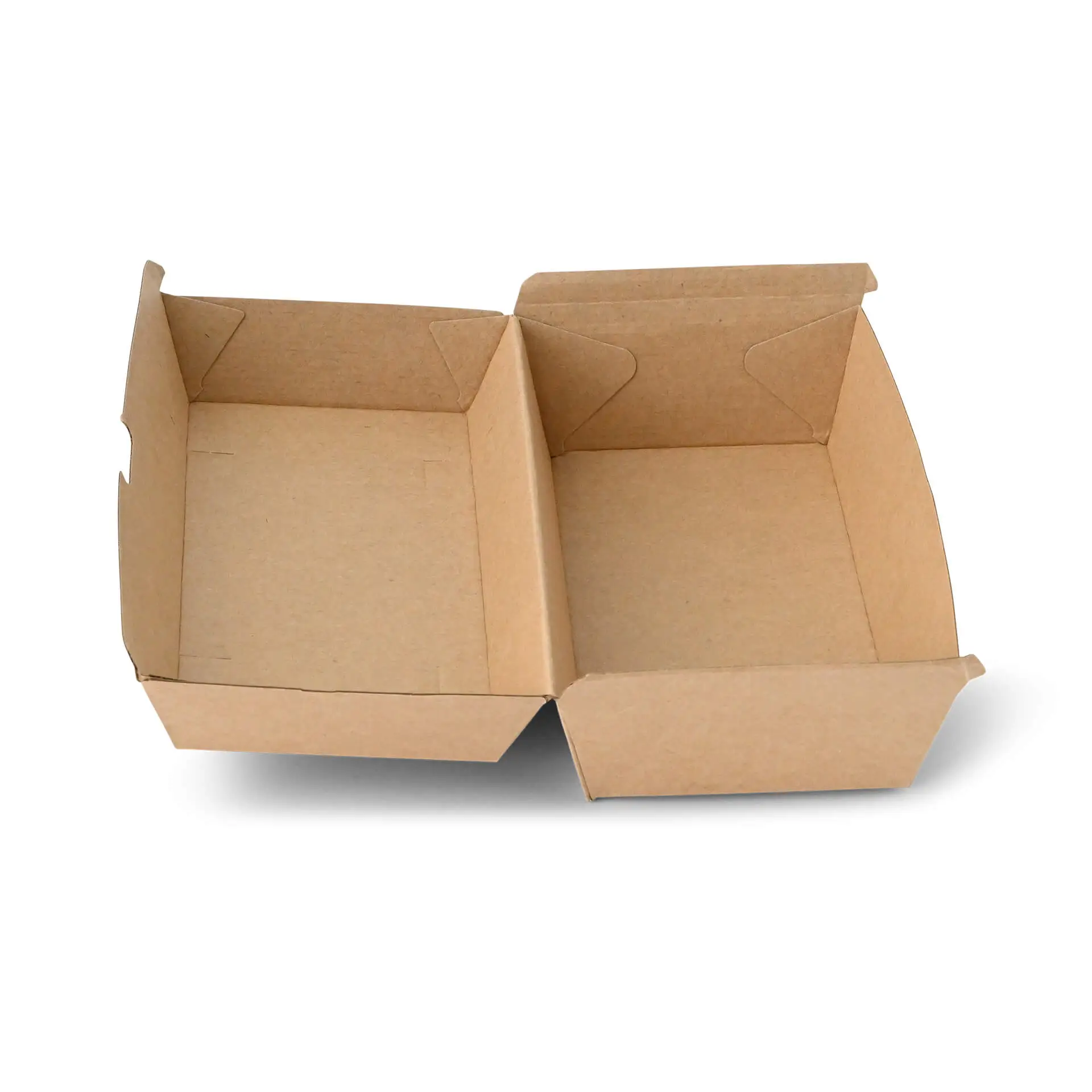 Takeaway-hinged lid boxes 21.4 x 11.4 x 8.5 cm, kraft board