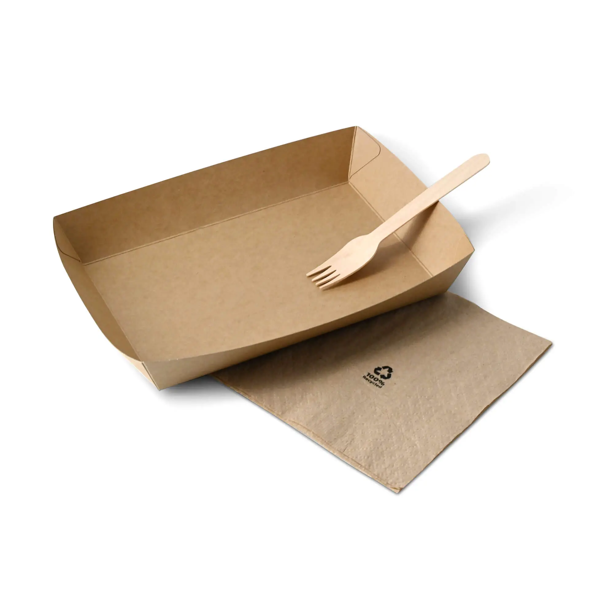 Cardboard-trays 1250 ml, 27 x 20 x 3.5 cm, brown