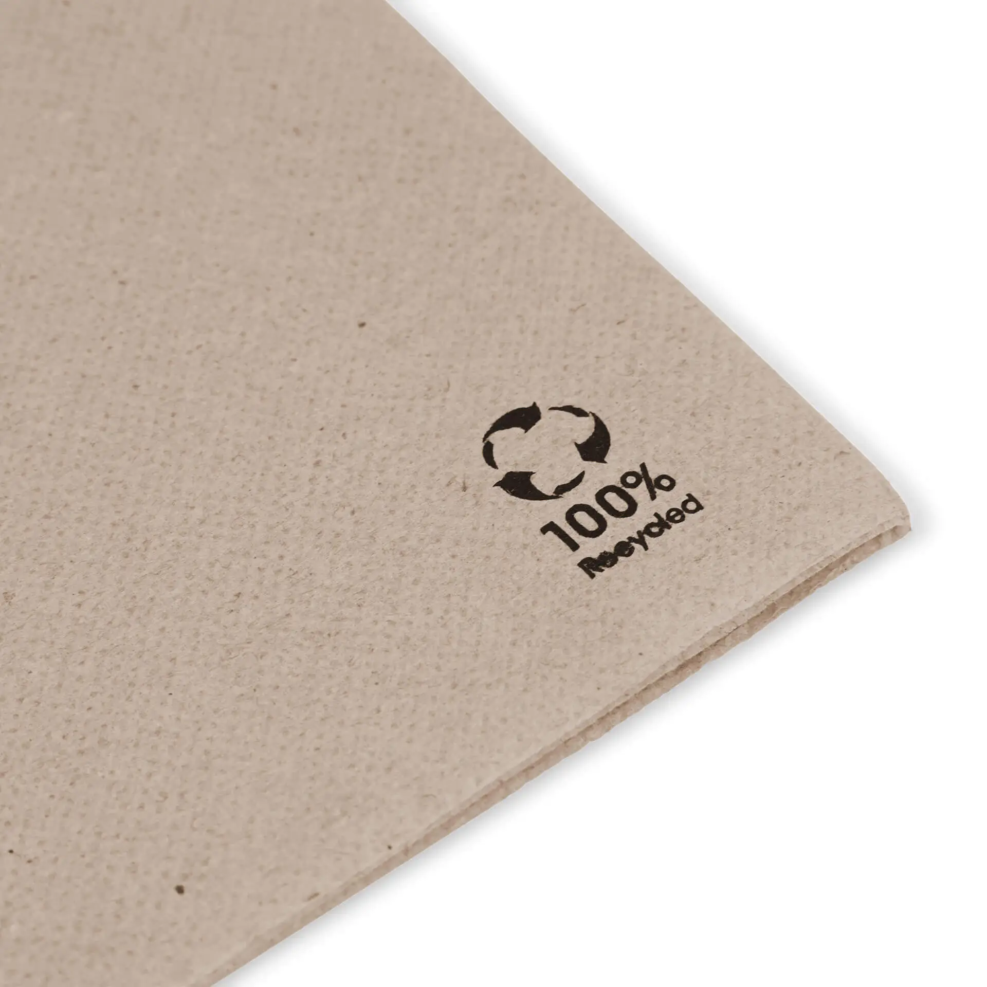 Napkins made of recycled paper (Premium) 25 x 25 cm, 2-ply, 1/4 fold, unbleached