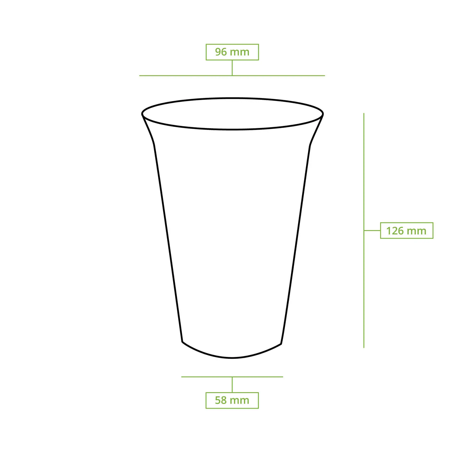 16 oz PLA smoothie cups, Ø 96 mm