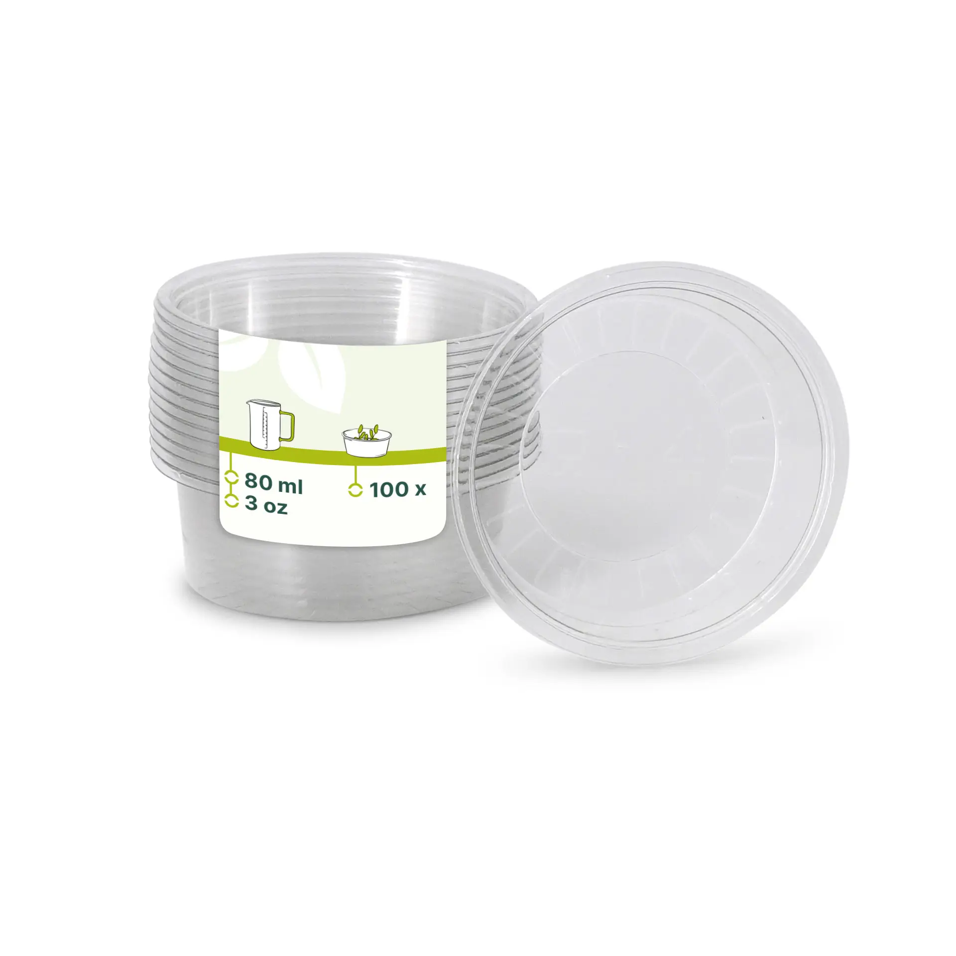 80 ml / 3 oz rPET portion cups, Ø 75 mm, transparent