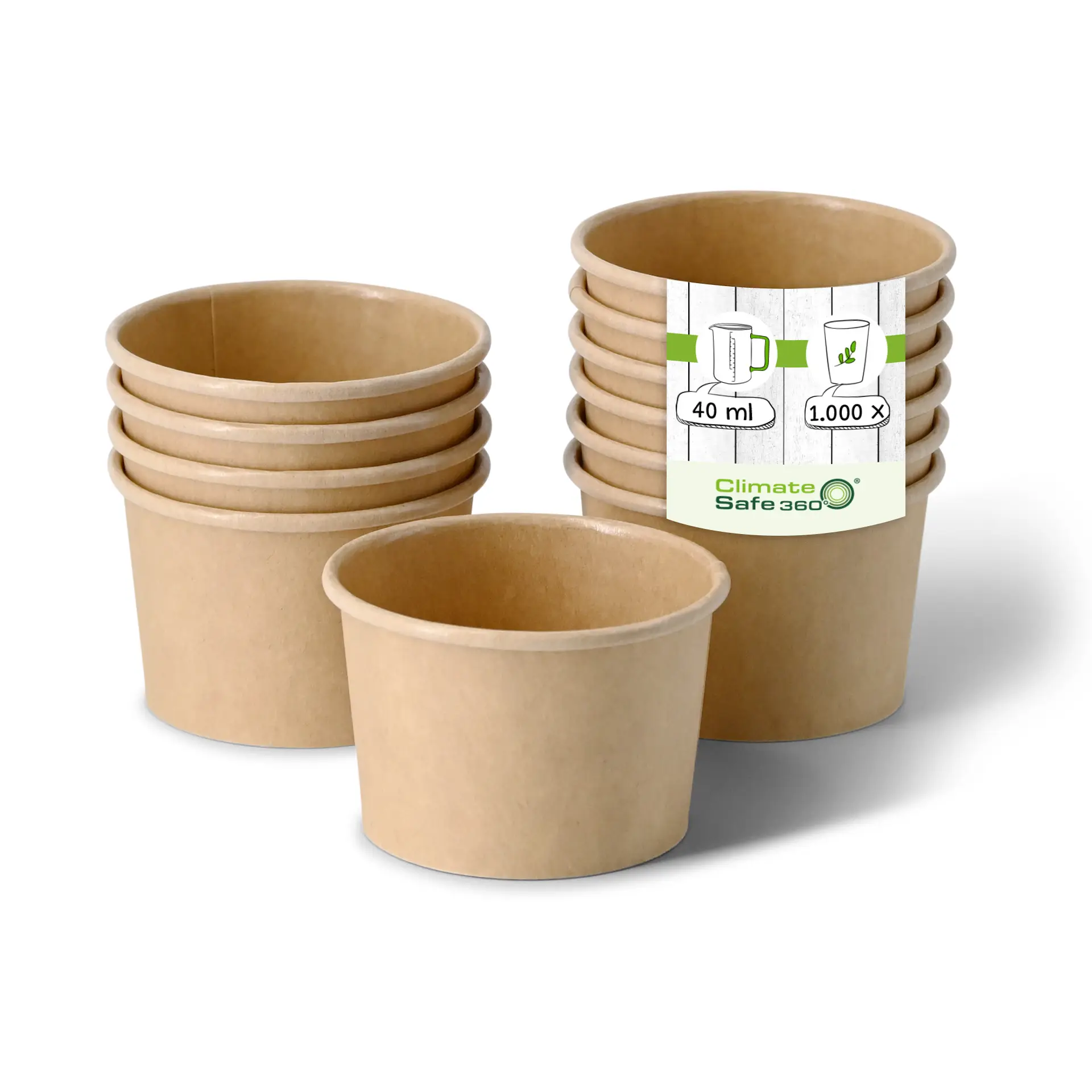 Paper-portion cups 40 ml, Ø 62 mm, kaft