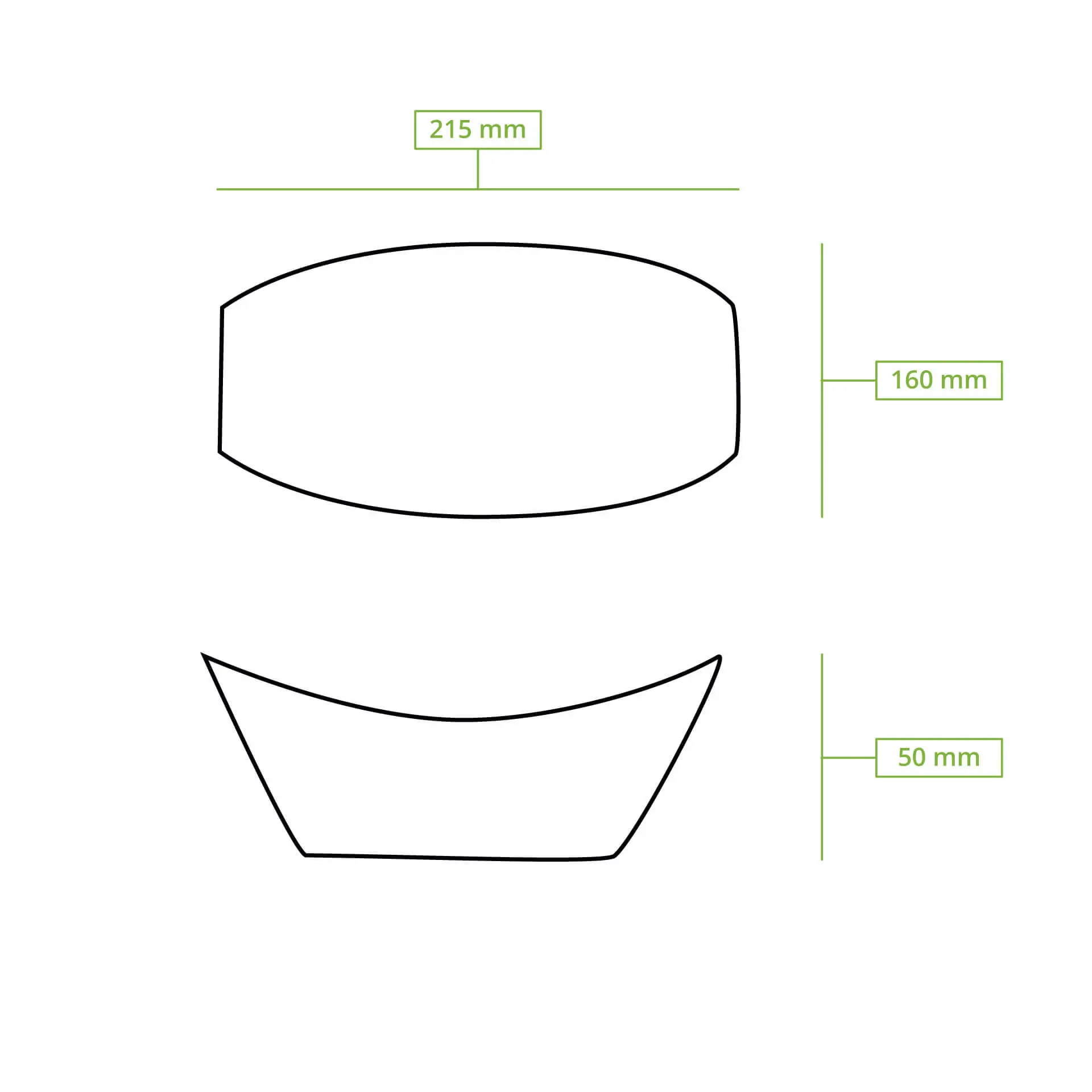 Cardboard-snack trays 800 ml, 21,5 x 16 x 5 cm, brown