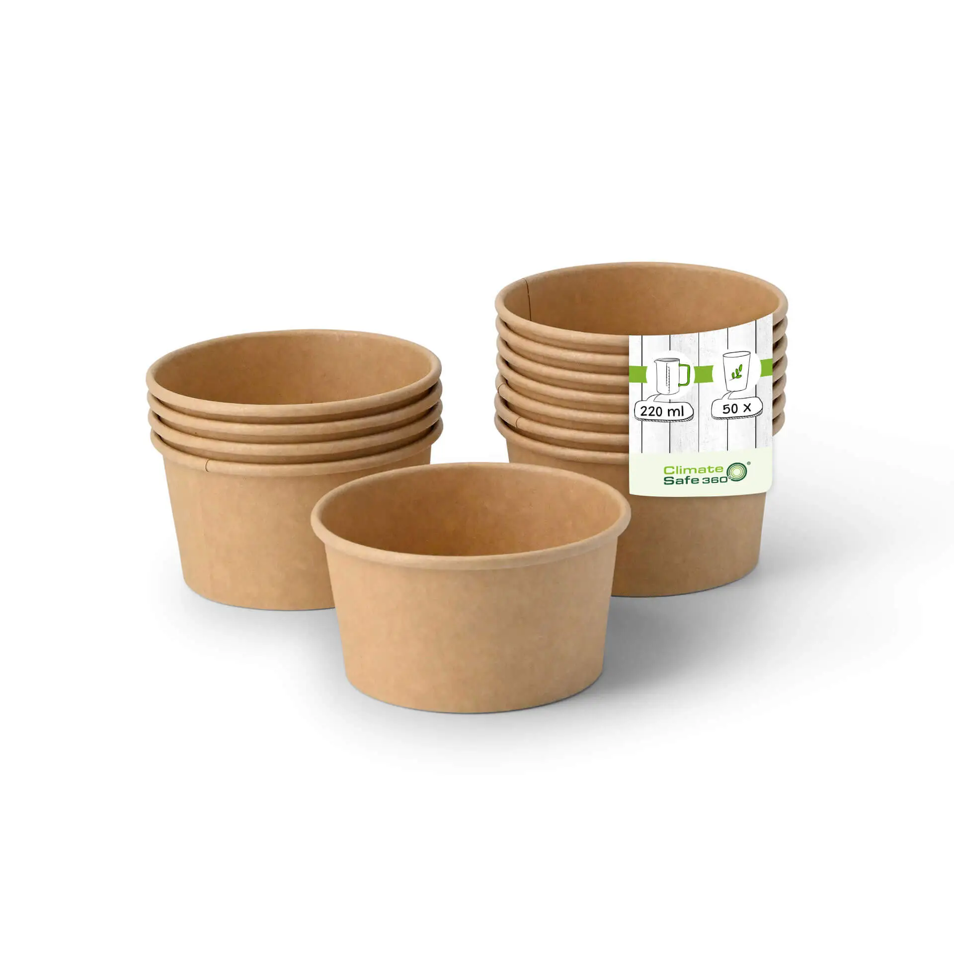 6 oz, max. 7,5 oz Paper-ice-cream cups S, Ø 92 mm, brown