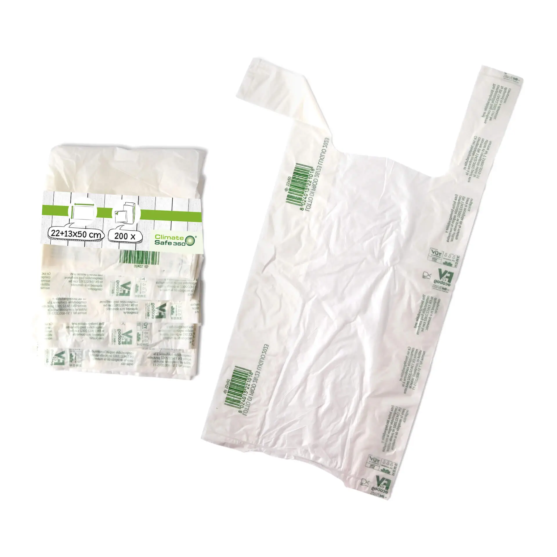 Mater-Bi®-bags 22 + 13 x 50 cm, 200 pieces per roll