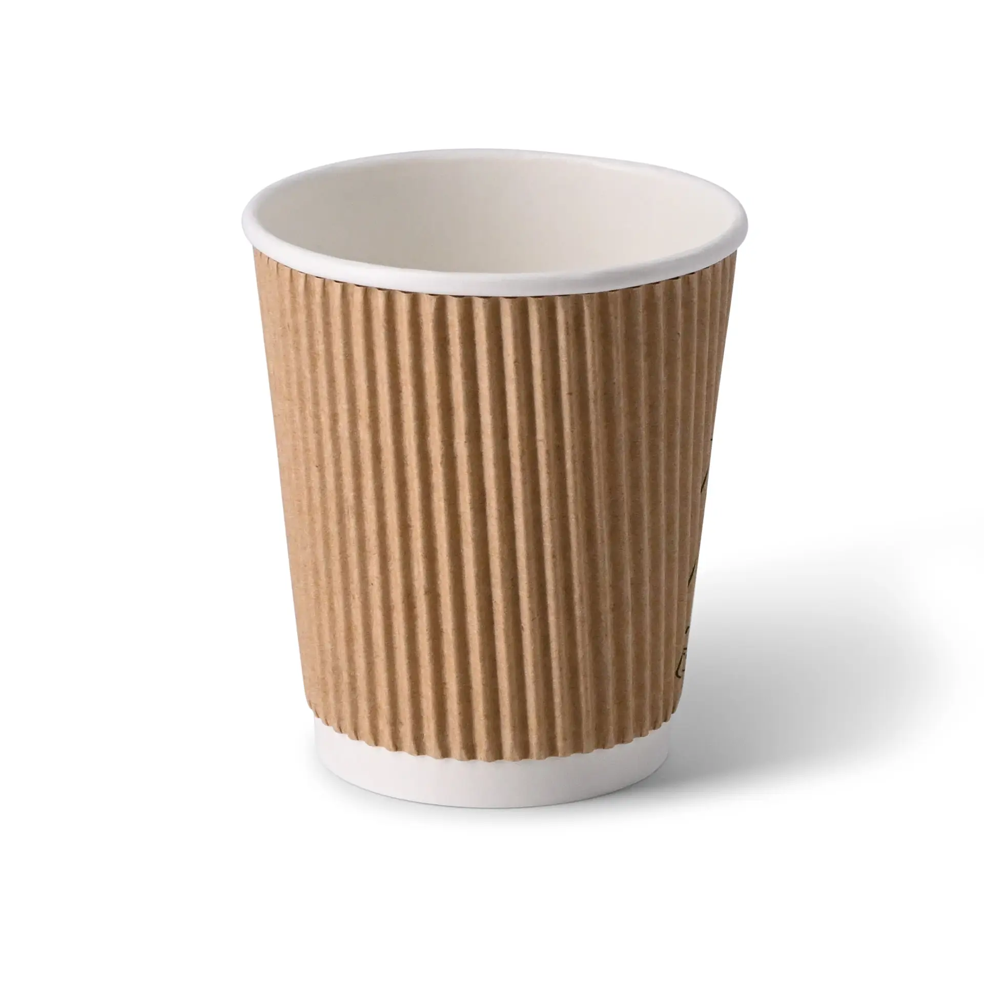 8 oz Take away coffee cups (coated) / Ripple cups, Ø 80 mm, brown, inner white