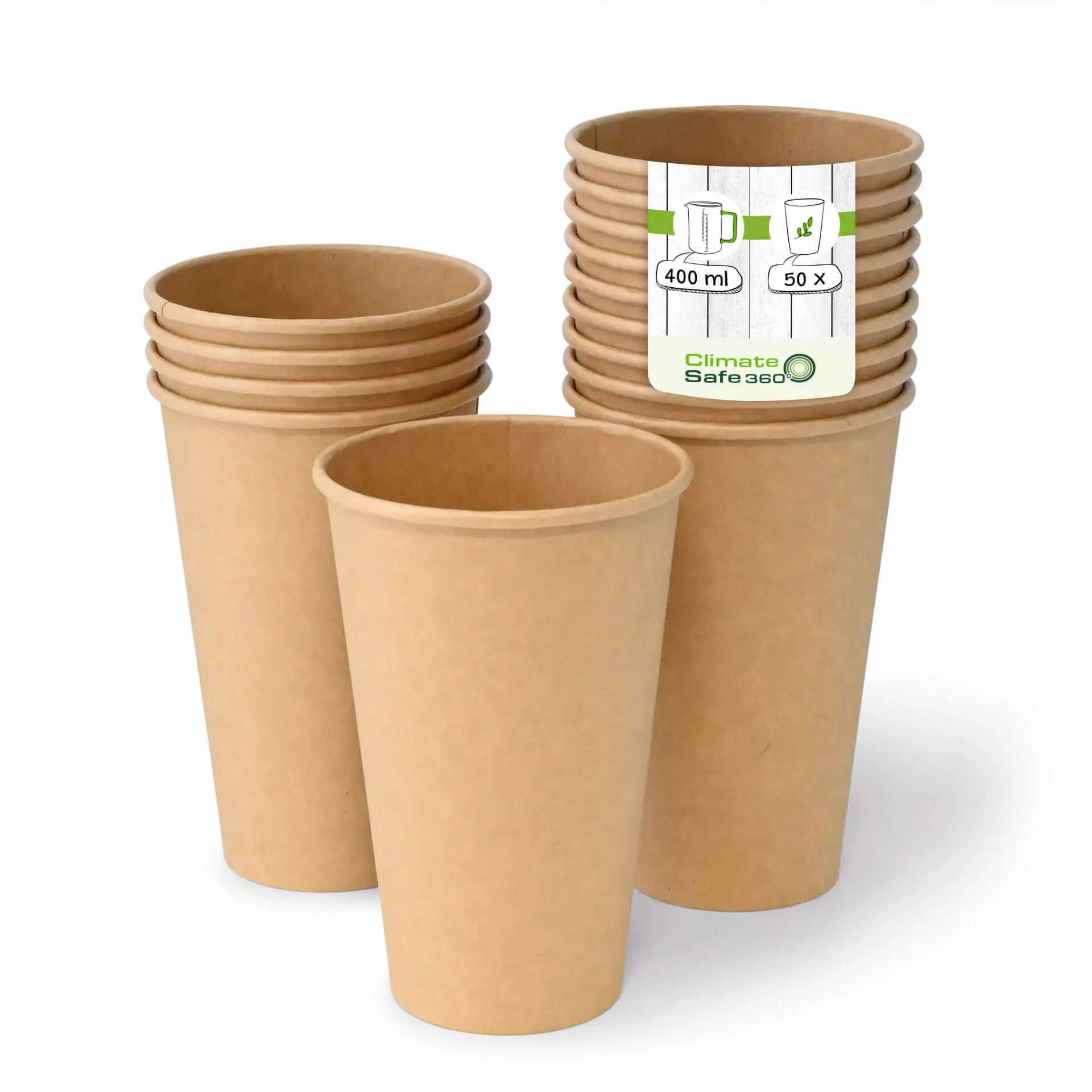 16 oz Paper cups single wall, Ø 90 mm, kraft