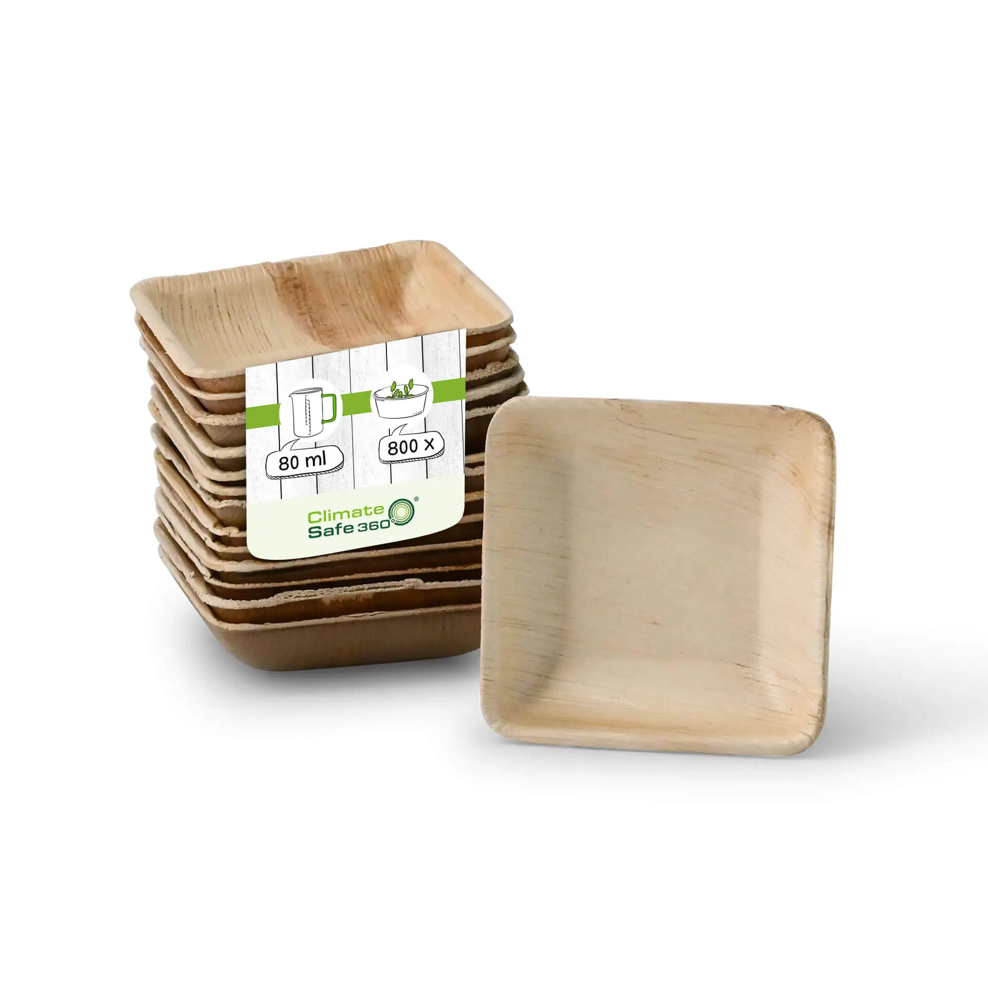 Palm Leaf Bowl "Palmware®" 80 ml, square