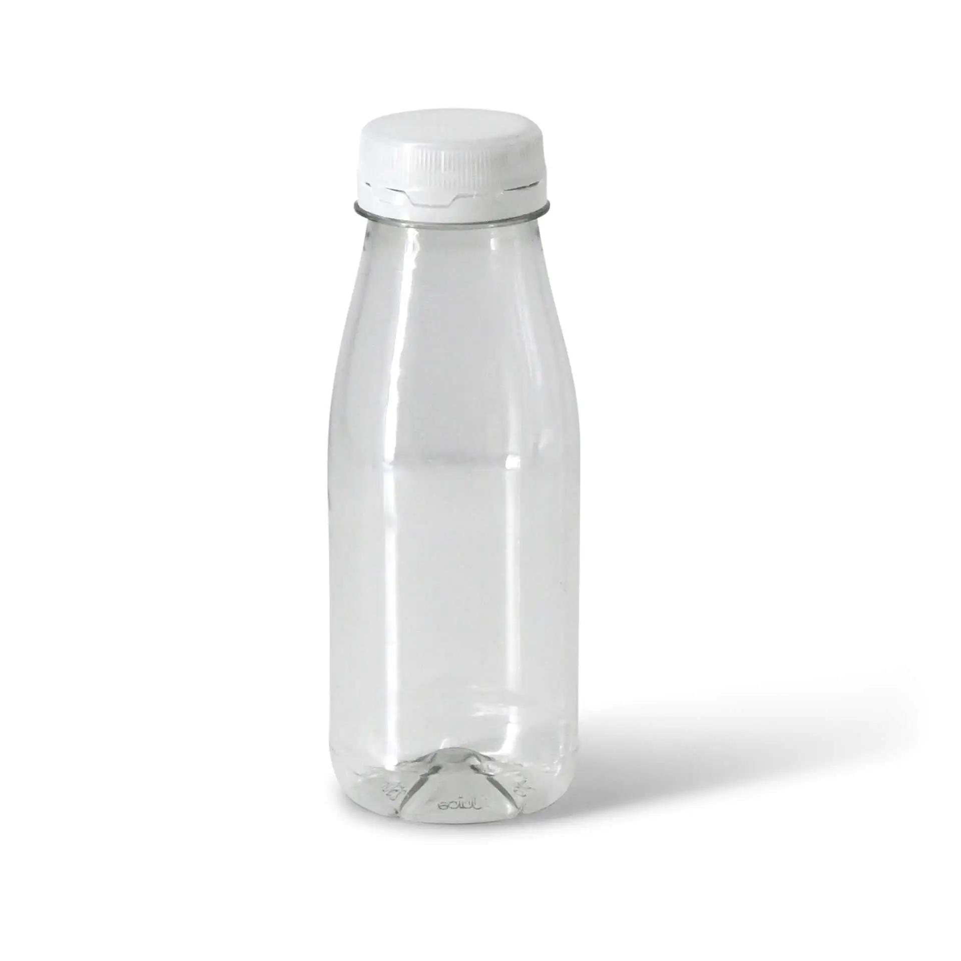 250 ml / 9 oz rPET-bottles, clear, white lid