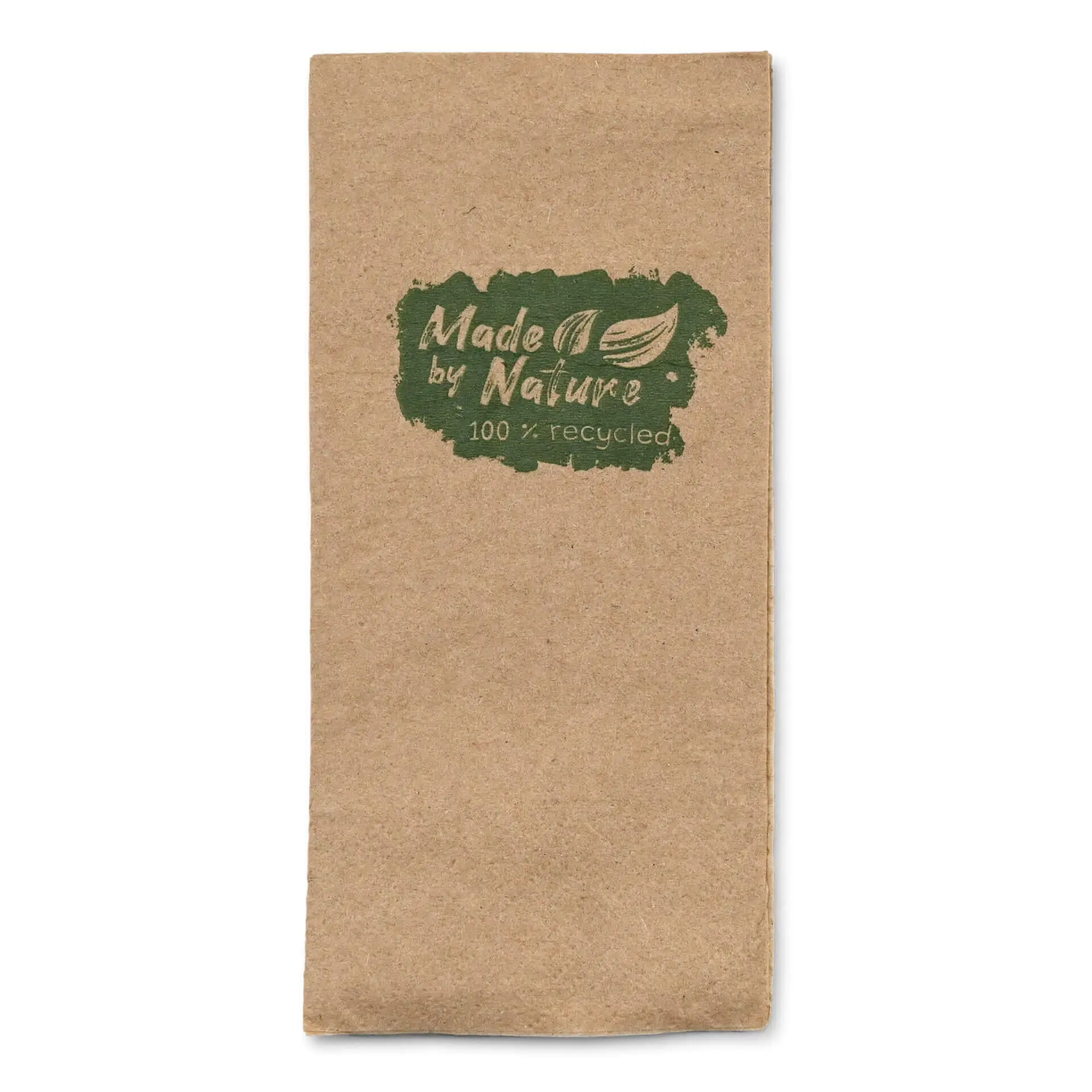 Napkins made of recycled paper 32.5 x 32.5 cm, 2-ply, 1/8 fold, unbleached, "Made by Nature"