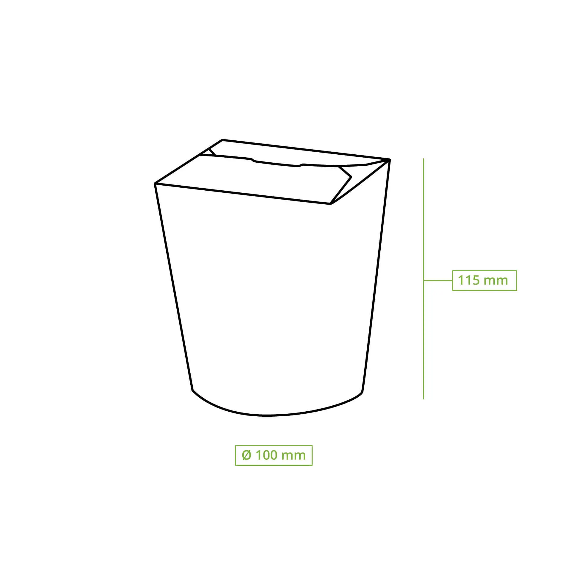 Noodle Boxes 800 ml, kraft, PLA-coated