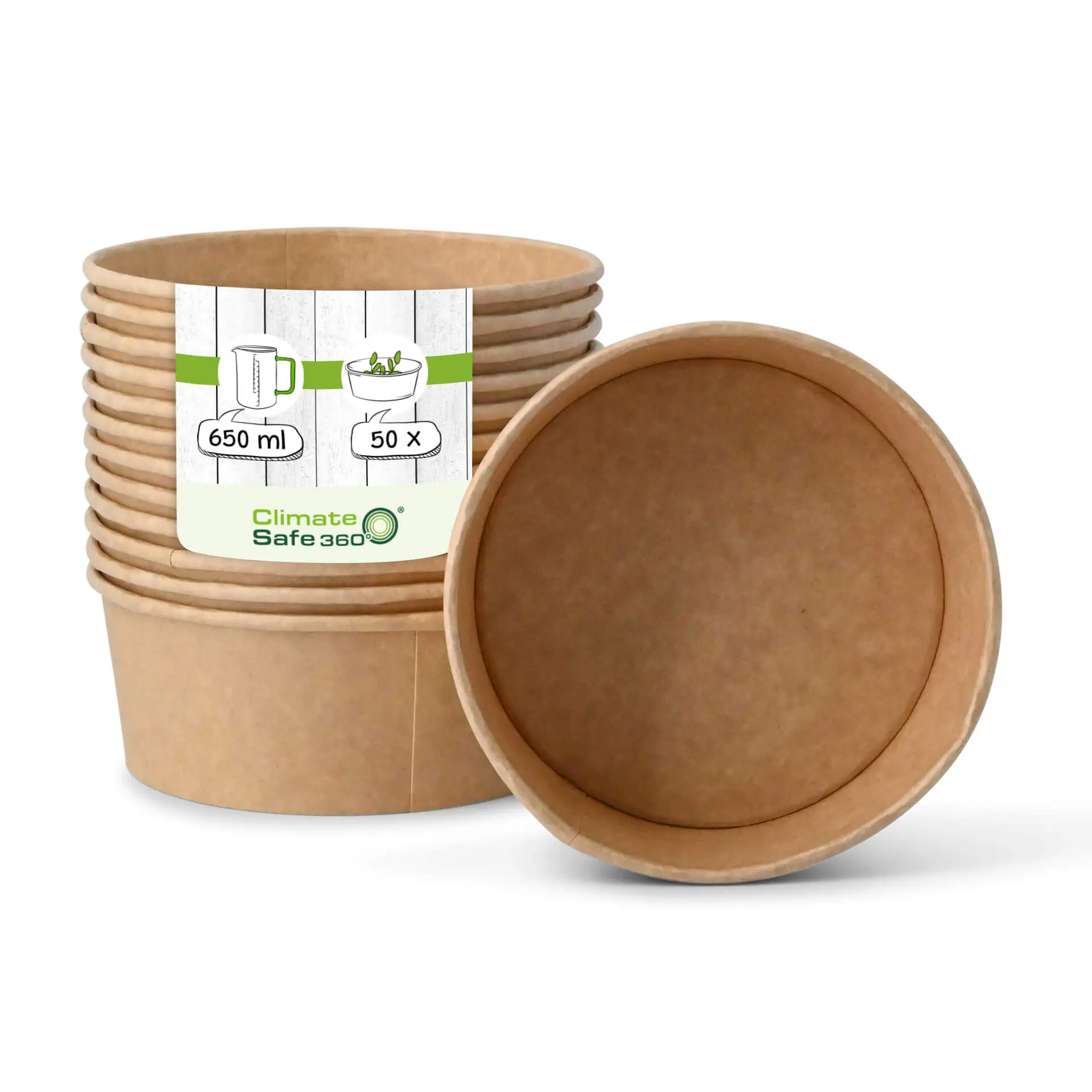 Cardboard-bowls 650 ml, Ø 150 mm, brown, round