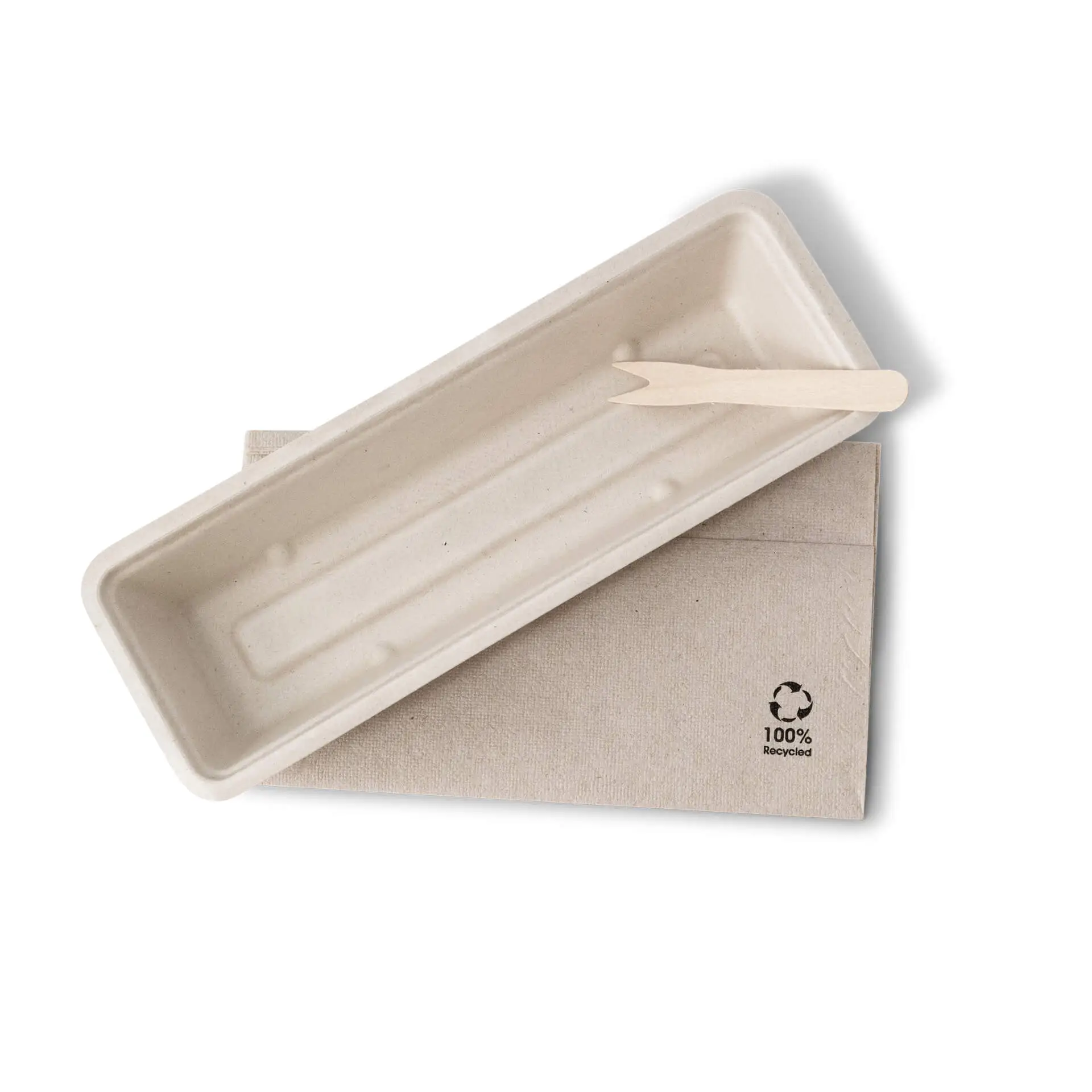 Sugarcane-snack-trays, 7.5 x 20 x 3.5 cm