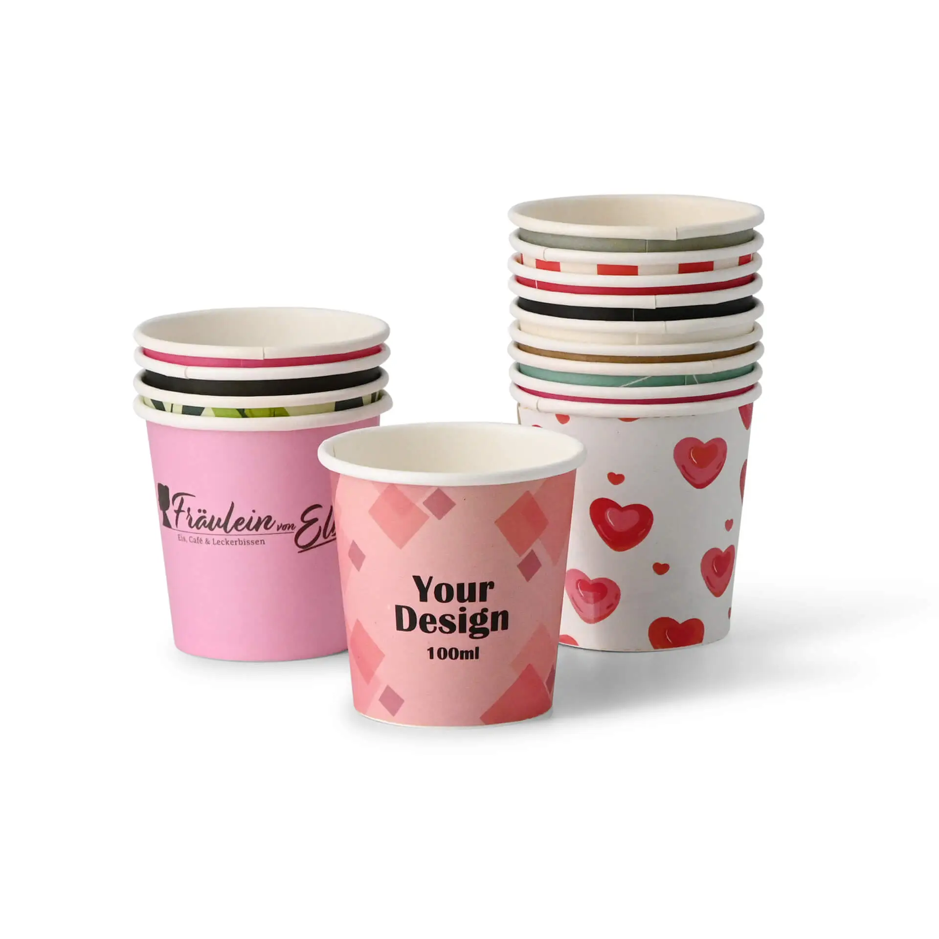 Printed take away coffee cups 4 oz, matt