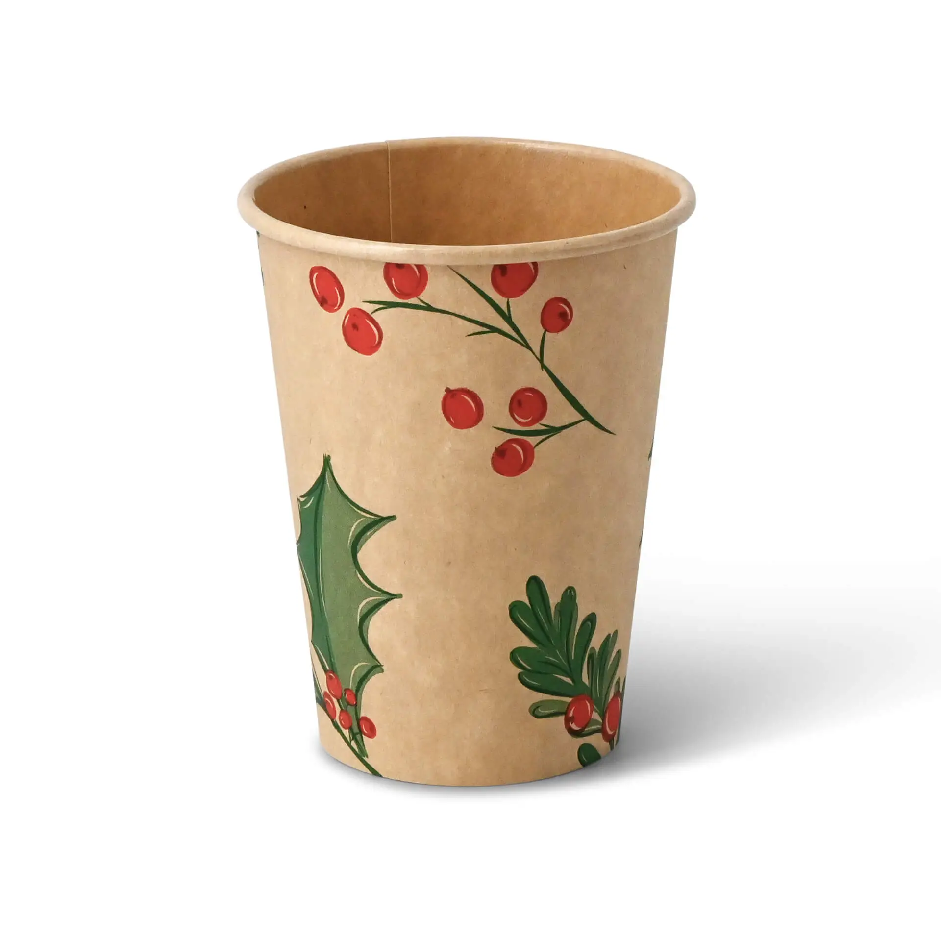 Paper cups Winter "Branches" 300 ml / 12 oz, Ø 90 mm, unbleached