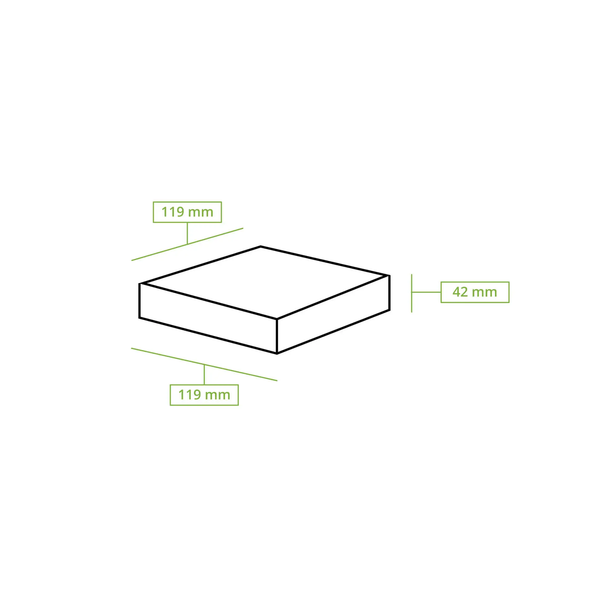 Cardboard-window boxes 12 x 12 x 4 cm, 600 ml, cellulose-window, brown, foldable