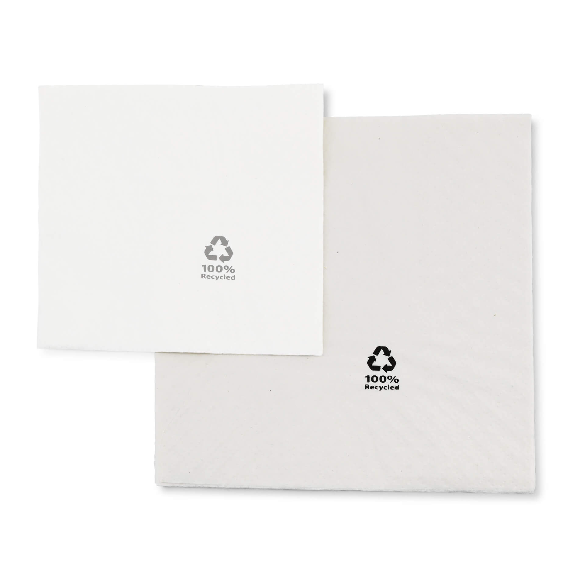 Servietten aus recyceltem Papier 33 x 33 cm, 2-lagig, 1/4 Falz, weiß