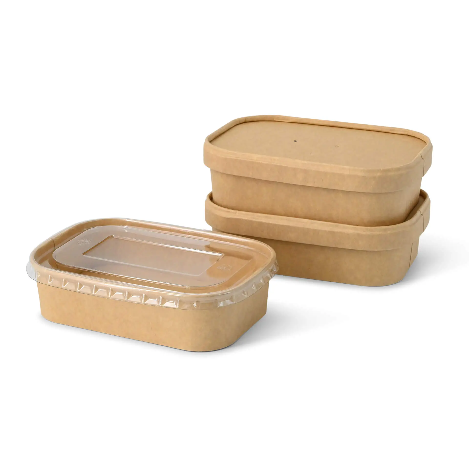 Cardboard-bowls 500 ml, 17,5 x 12,5 x 4 cm, brown, rectangular