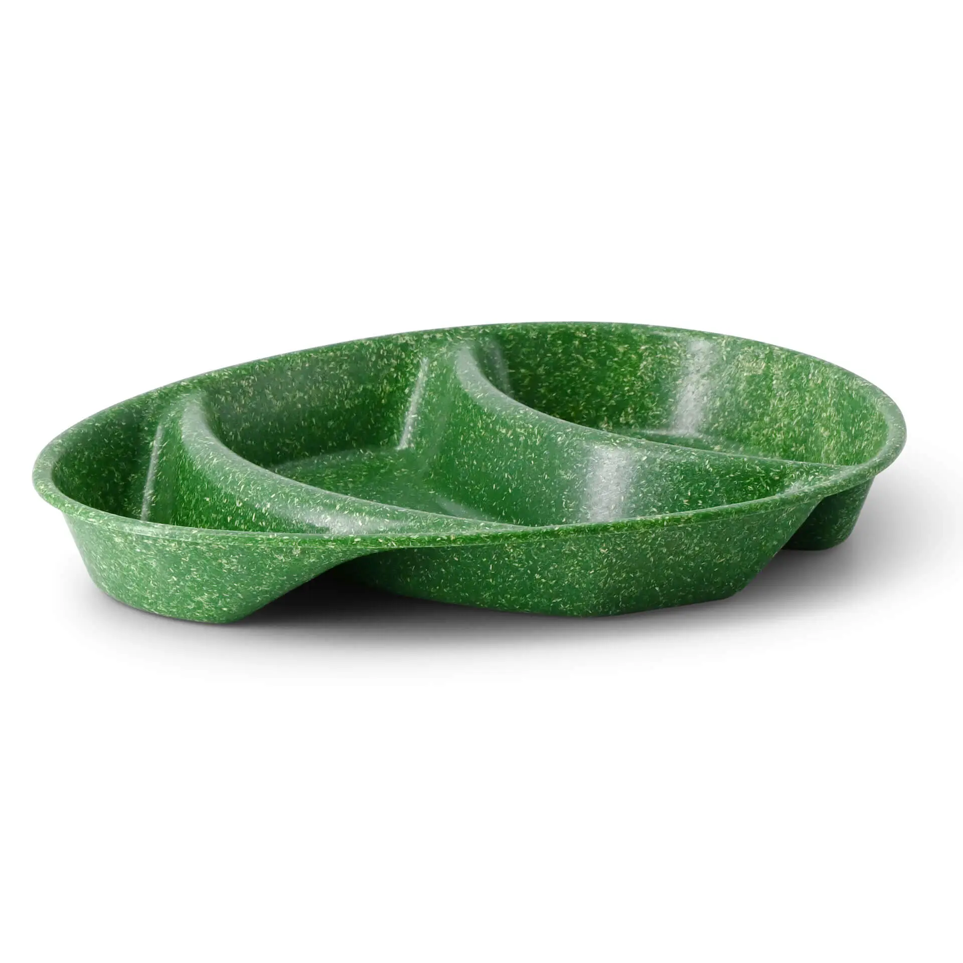 Reusable menu-plates "merways Plate" 27,5 x 20 x 3,5 cm, 3 compartments, tear drop, spinach / dark green