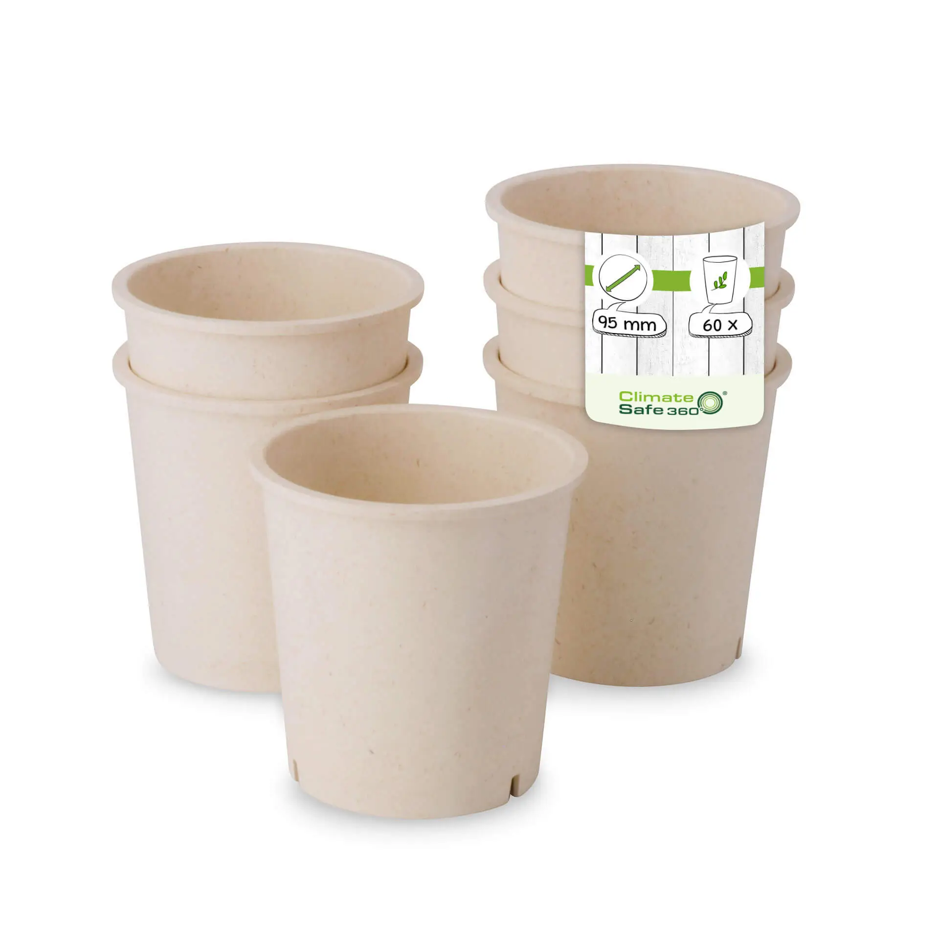 Reusable cups "merways Cup" 400 ml, Ø 95 mm, cashew / creamy white