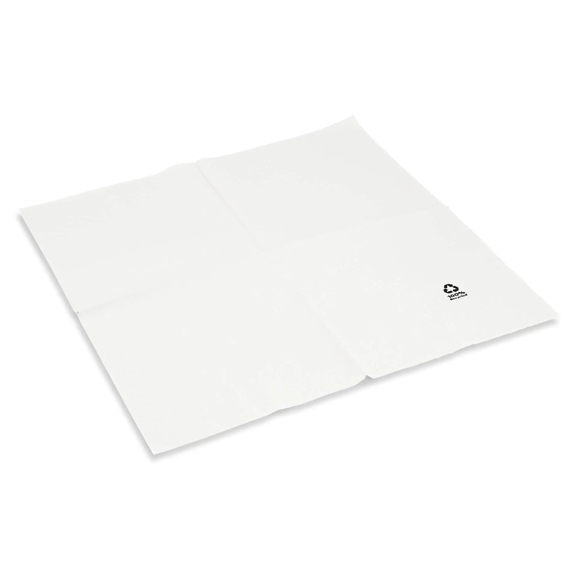 Napkins made of recycled paper 33 x 33 cm, 2-ply, 1/4 fold, white