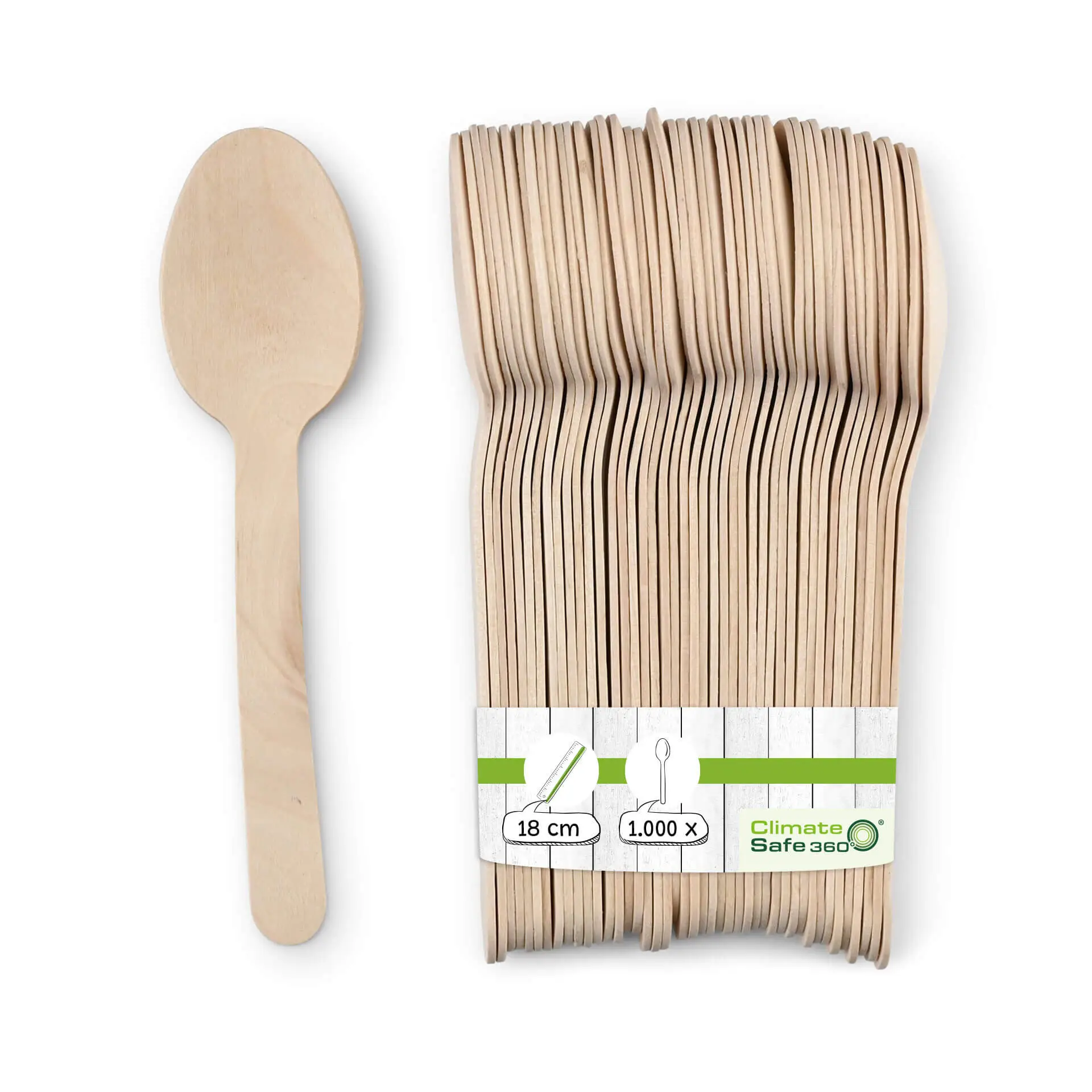 Premium wooden spoons 18 cm, bio-coated