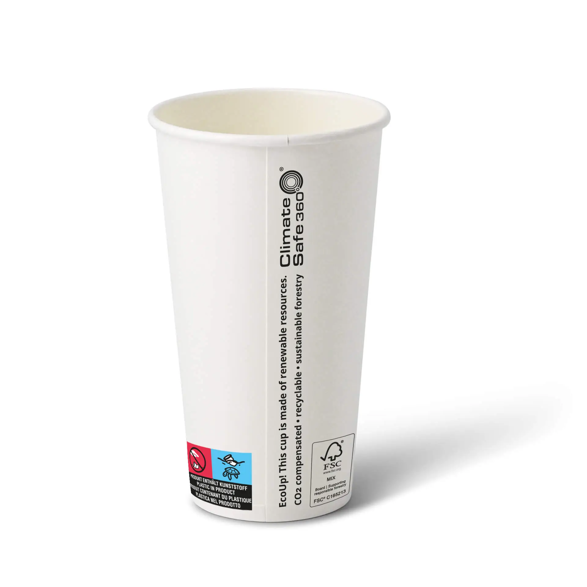 20 oz Paper cups (coated), Ø 90 mm, white