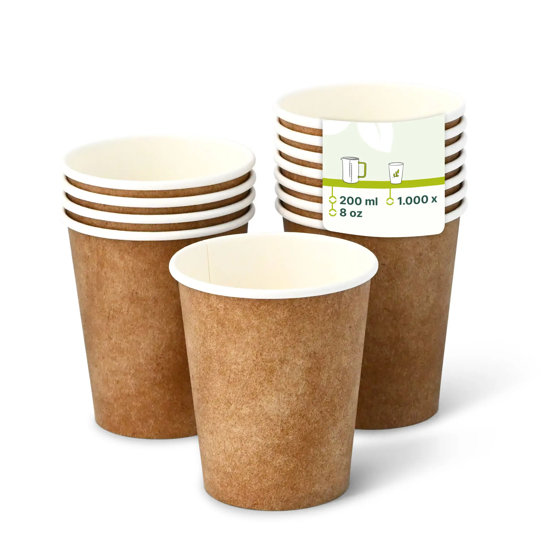 8 oz Paper cups single wall, Ø 80 mm, kraft