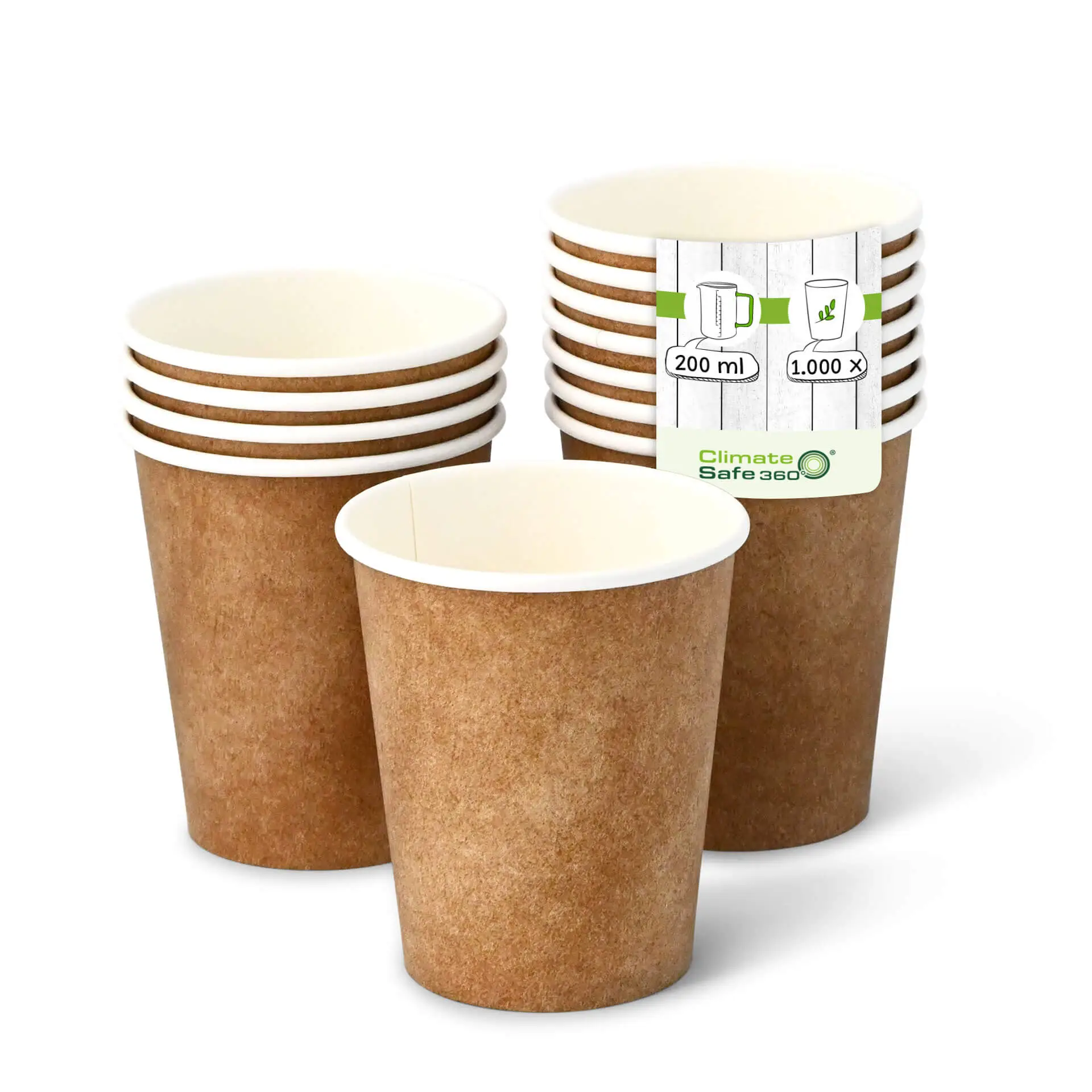 8 oz Paper cups single wall, Ø 80 mm, kraft