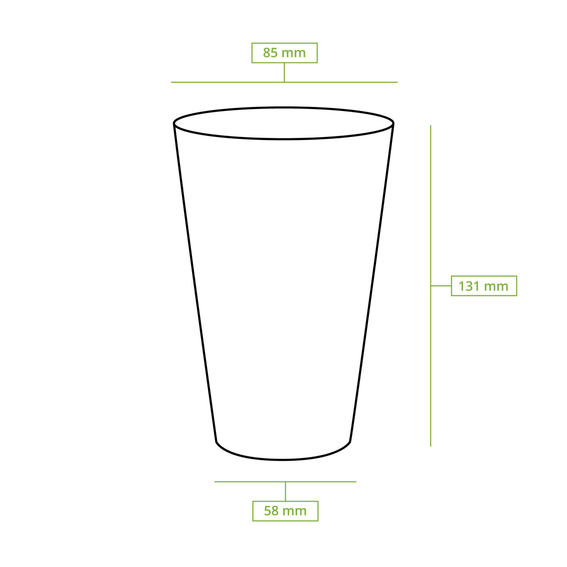 Mehrwegbecher 400 ml, Ø 85 mm, PP, transparent