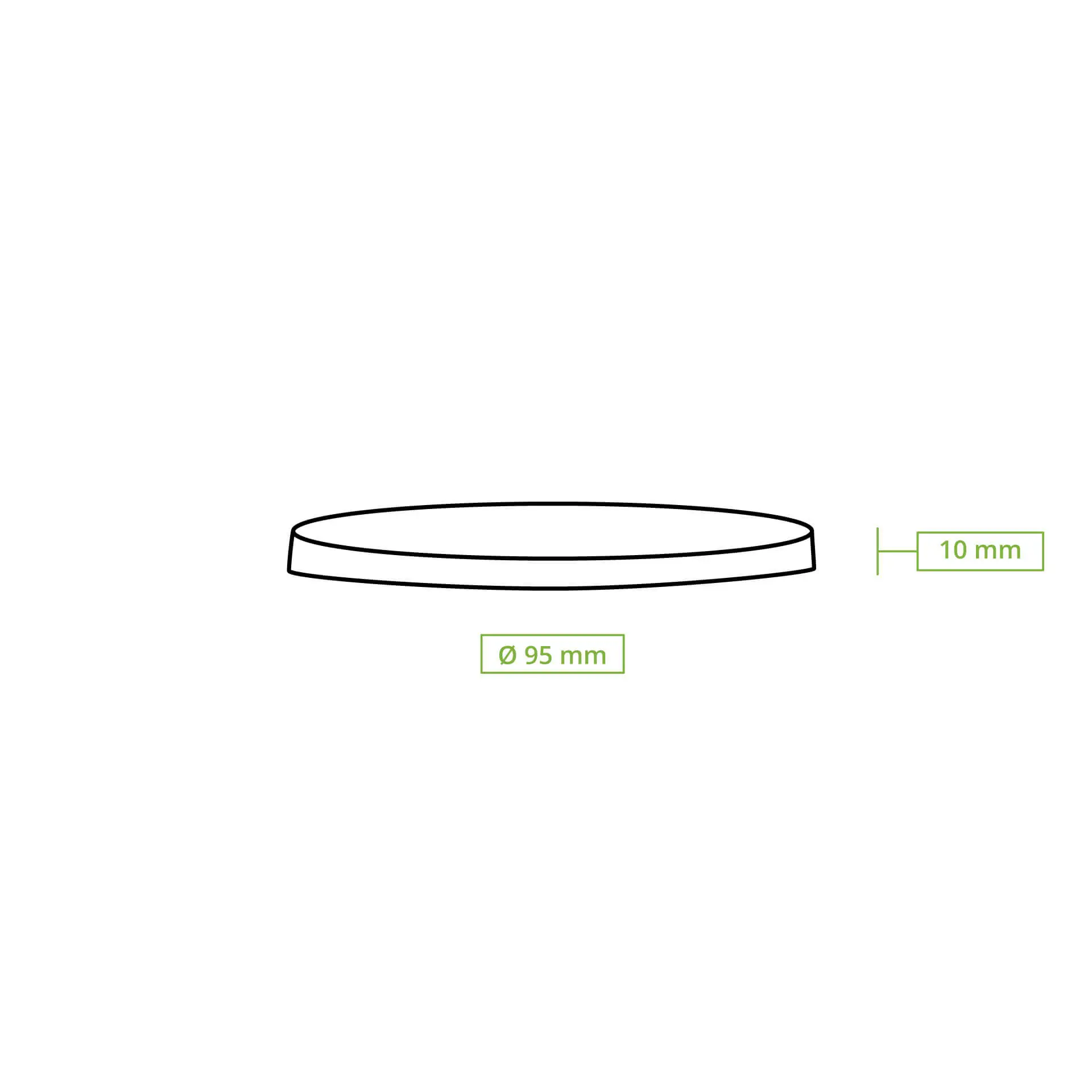 rPET flat lids Ø 95 mm, straw slot