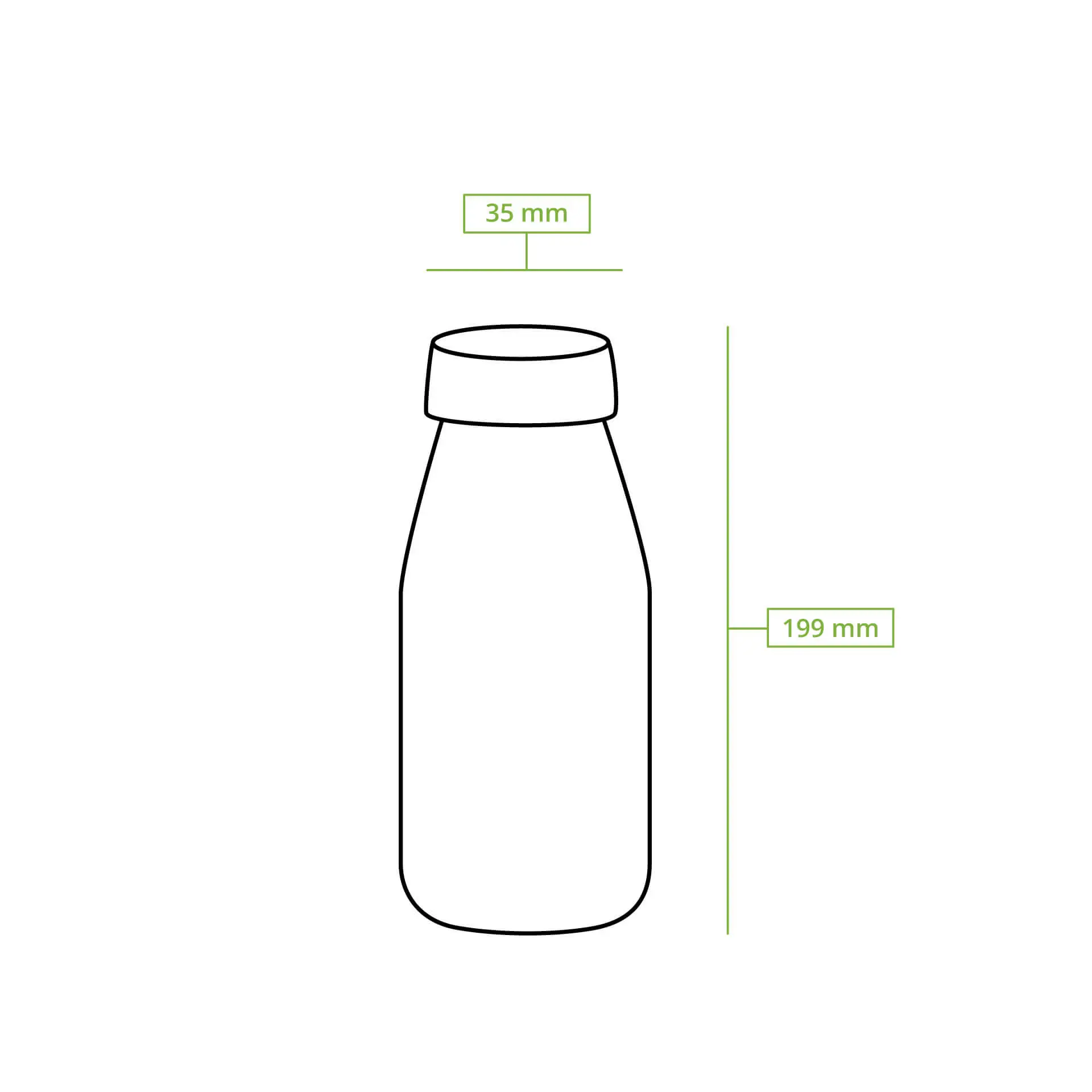 500 ml / 17.5 oz rPET bottles, clear, black lid