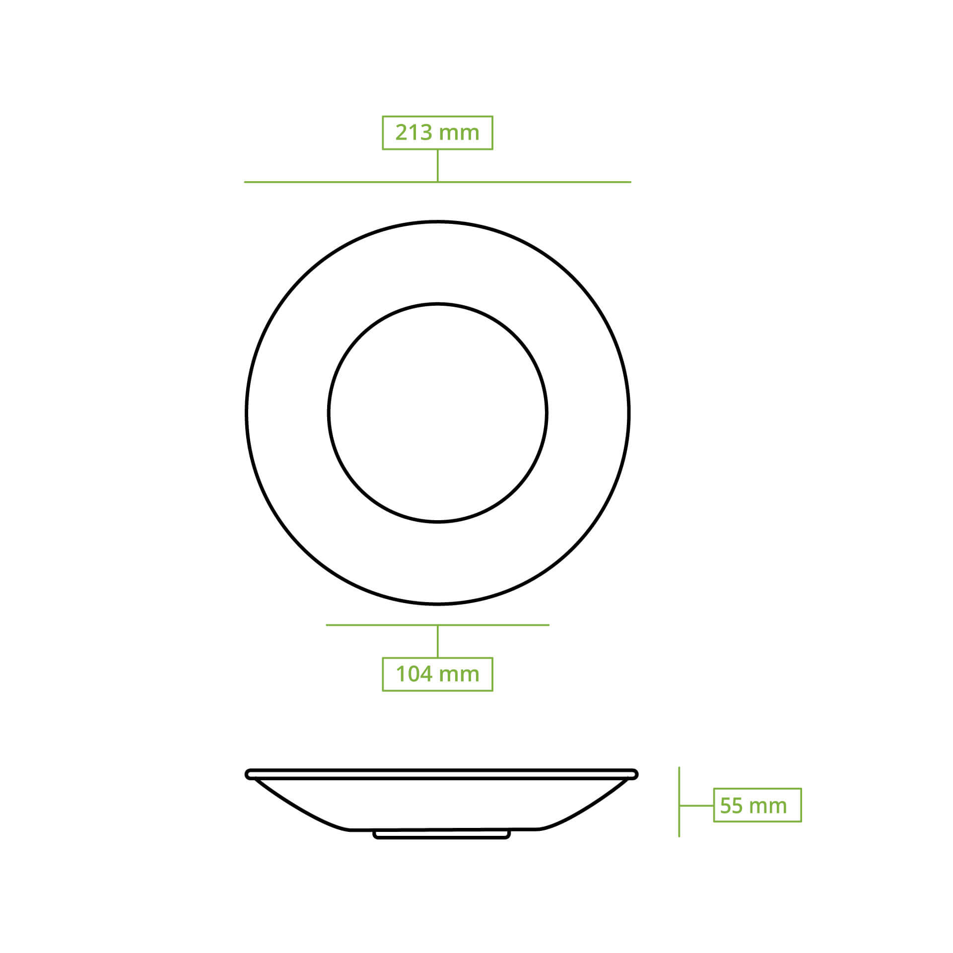 Mehrwegteller "Häppy Plate" Ø 21,5 cm, tief, rund, Pfeffer / grau