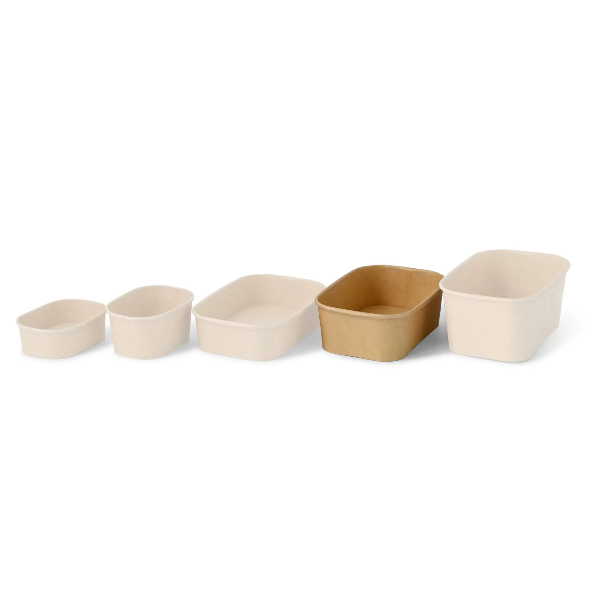 Cardboard-bowls 750 ml, 17,5 x 12,5 x 5,5 cm, brown, rectangular