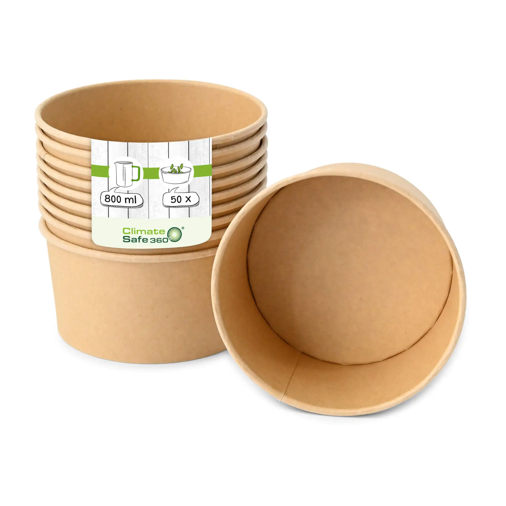 Premium-cardboard bowls 800 ml, Ø 150 mm, brown, round