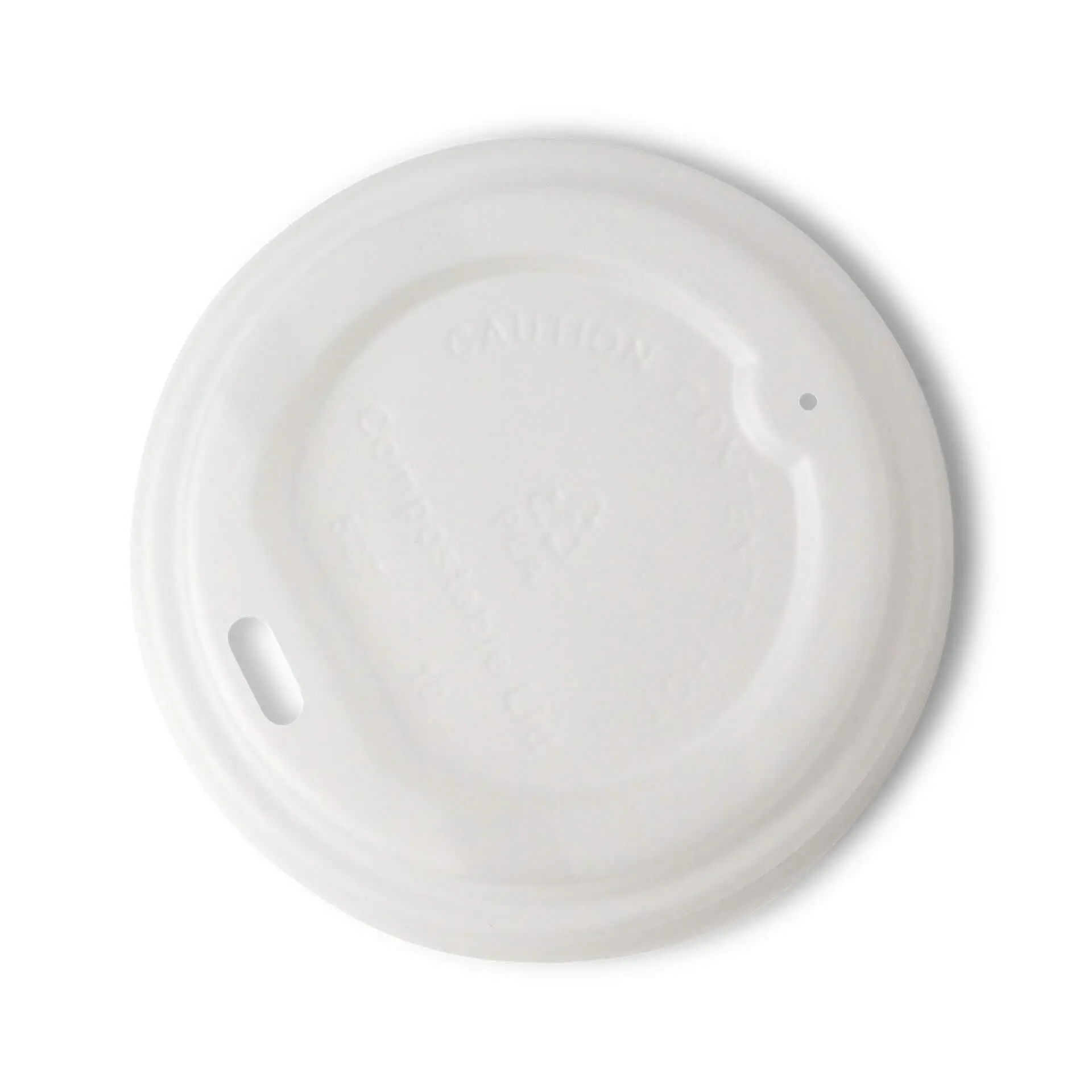 CPLA lid Ø 80 mm, white, drinking hole