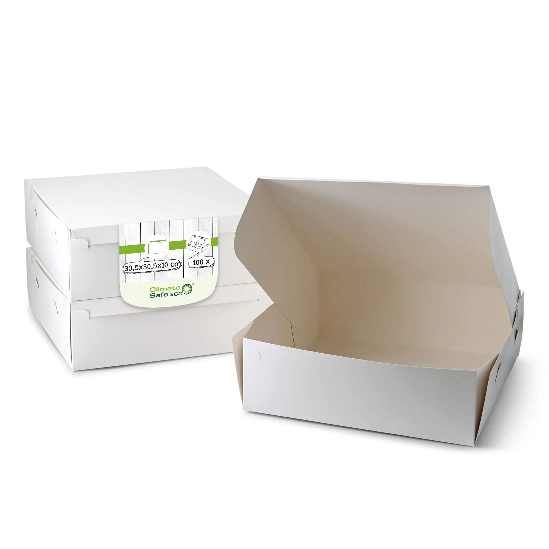 Cake-boxes L, 30.5 x 30.5 x 10 cm, white