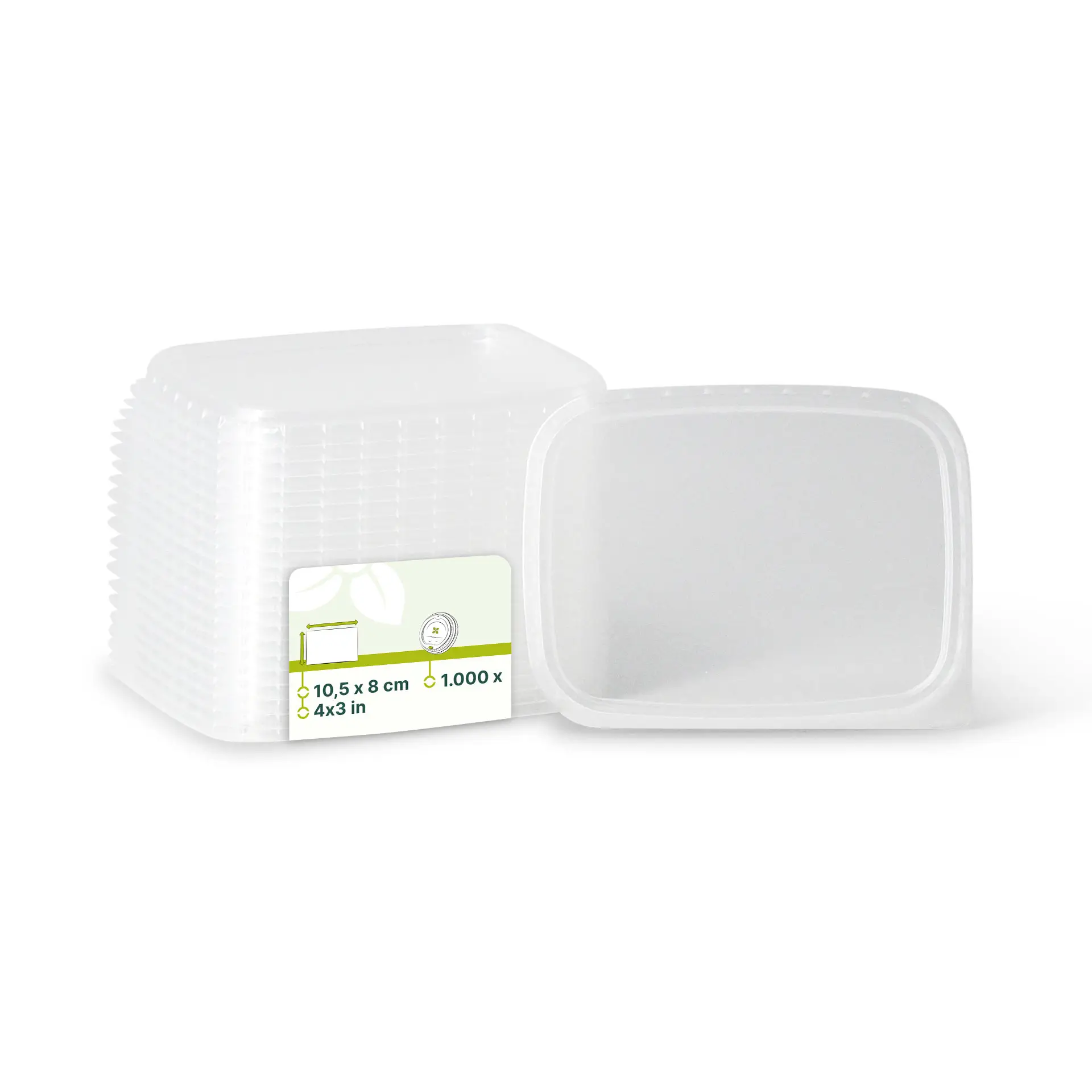 Cup lids PP 10.5 x 8 cm, clear, rectangular