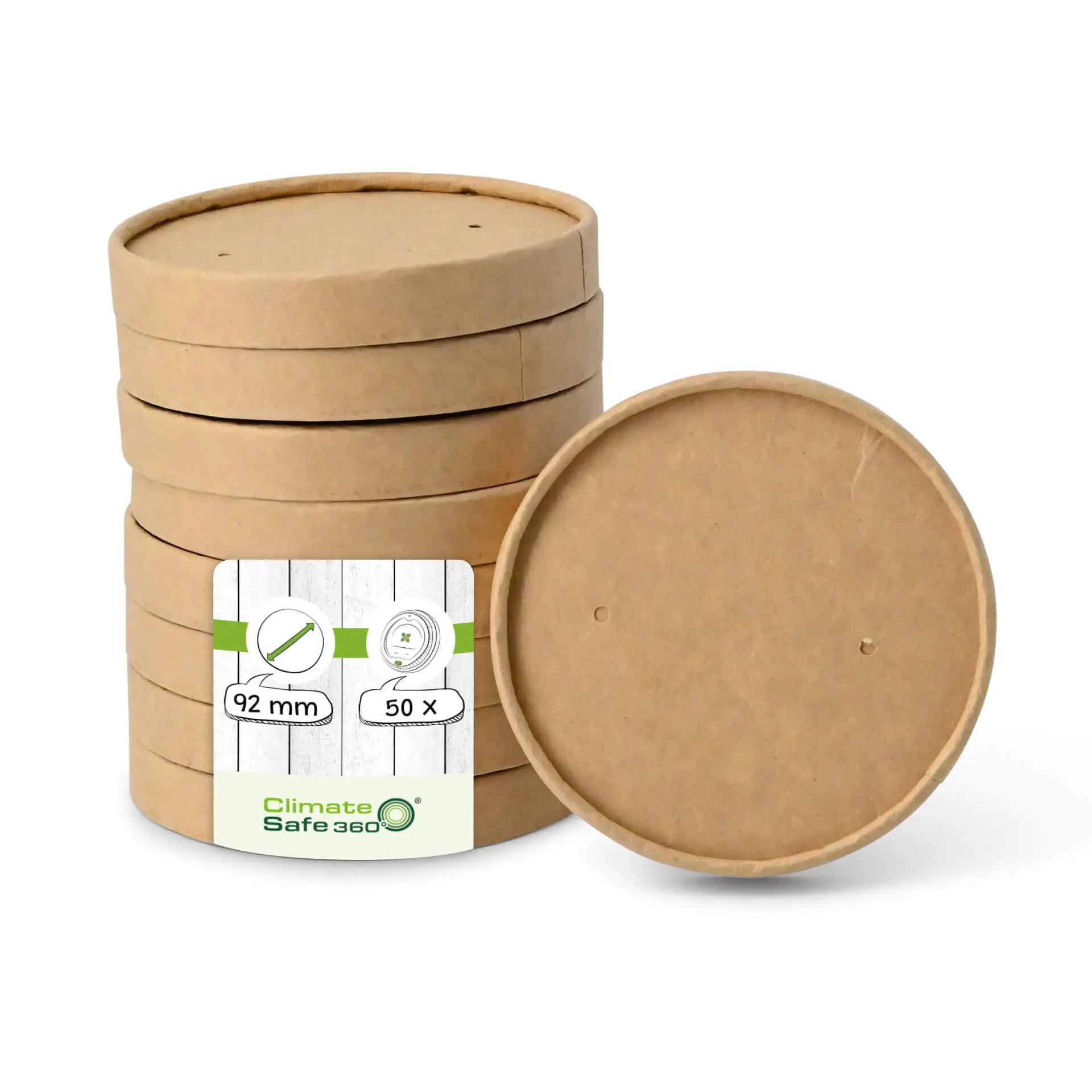 Cardboard-lids Ø 92 mm, brown (for ice cream cups)