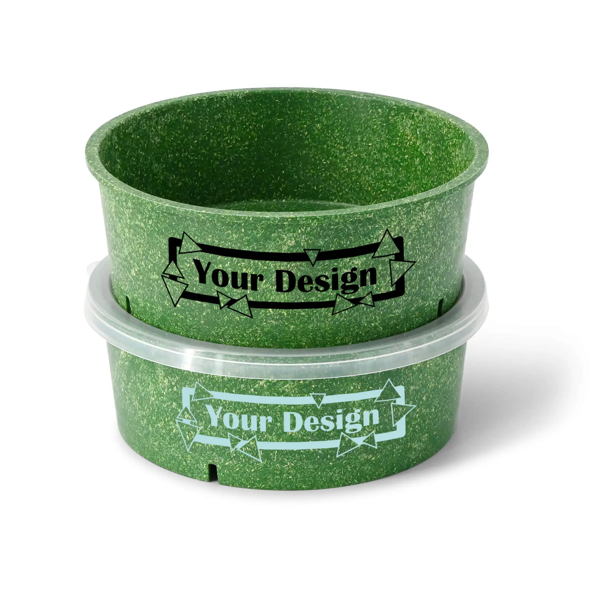 Reusable bowl printing "merways Bowl" 1000 ml, Ø 185 mm, spinach / dark green