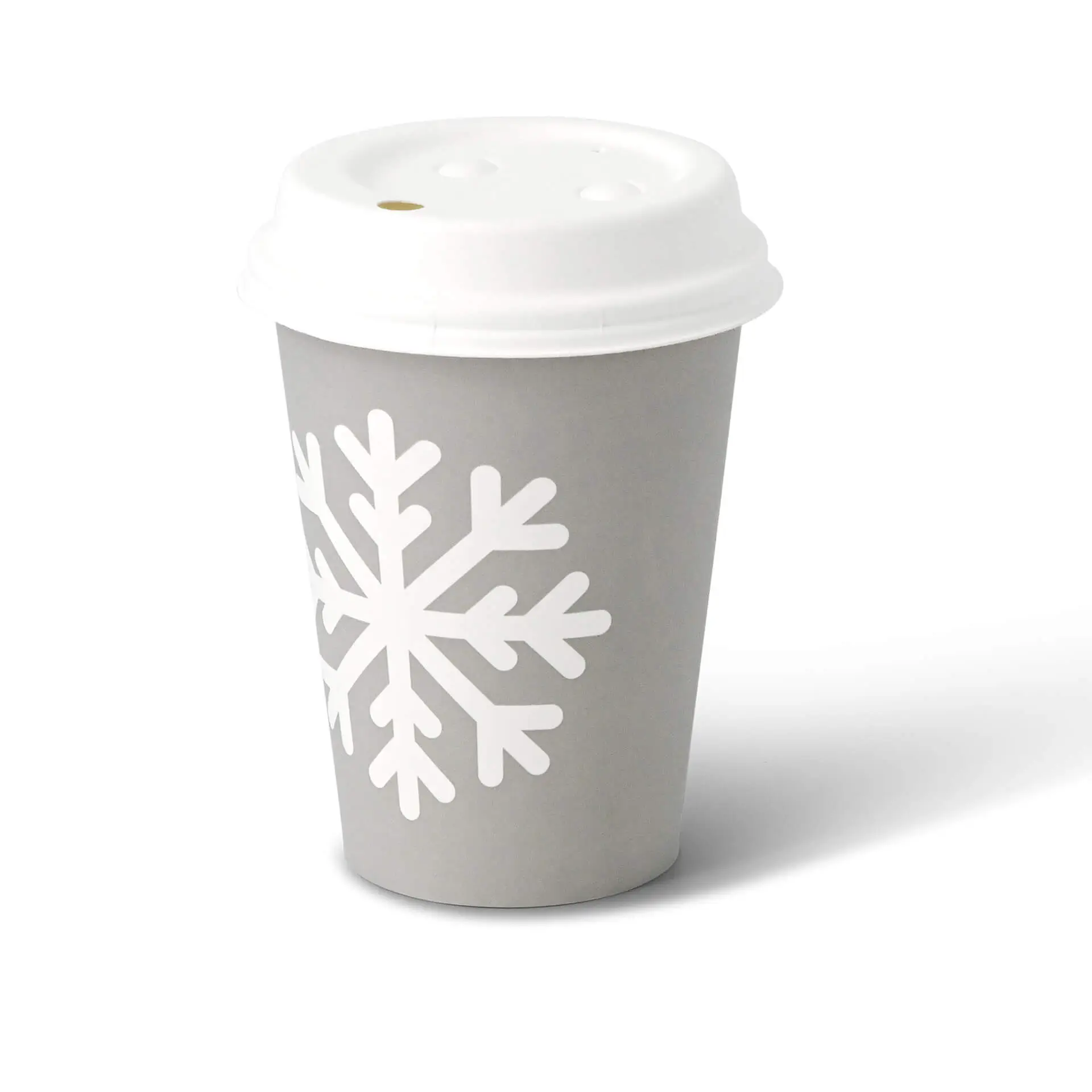 Paper cup Winter "Snowflake" 300 ml / 12 oz, Ø 90 mm, grey