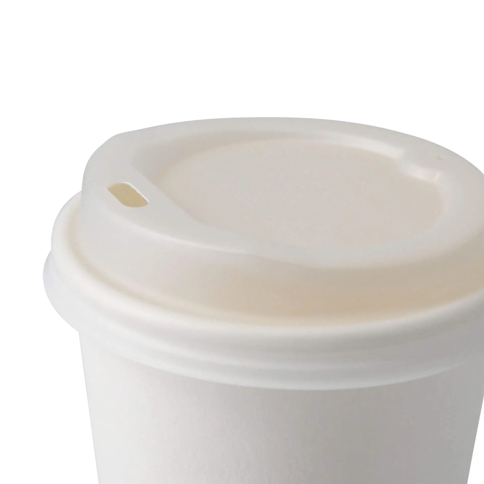 CPLA lid Ø 80 mm, white, drinking hole