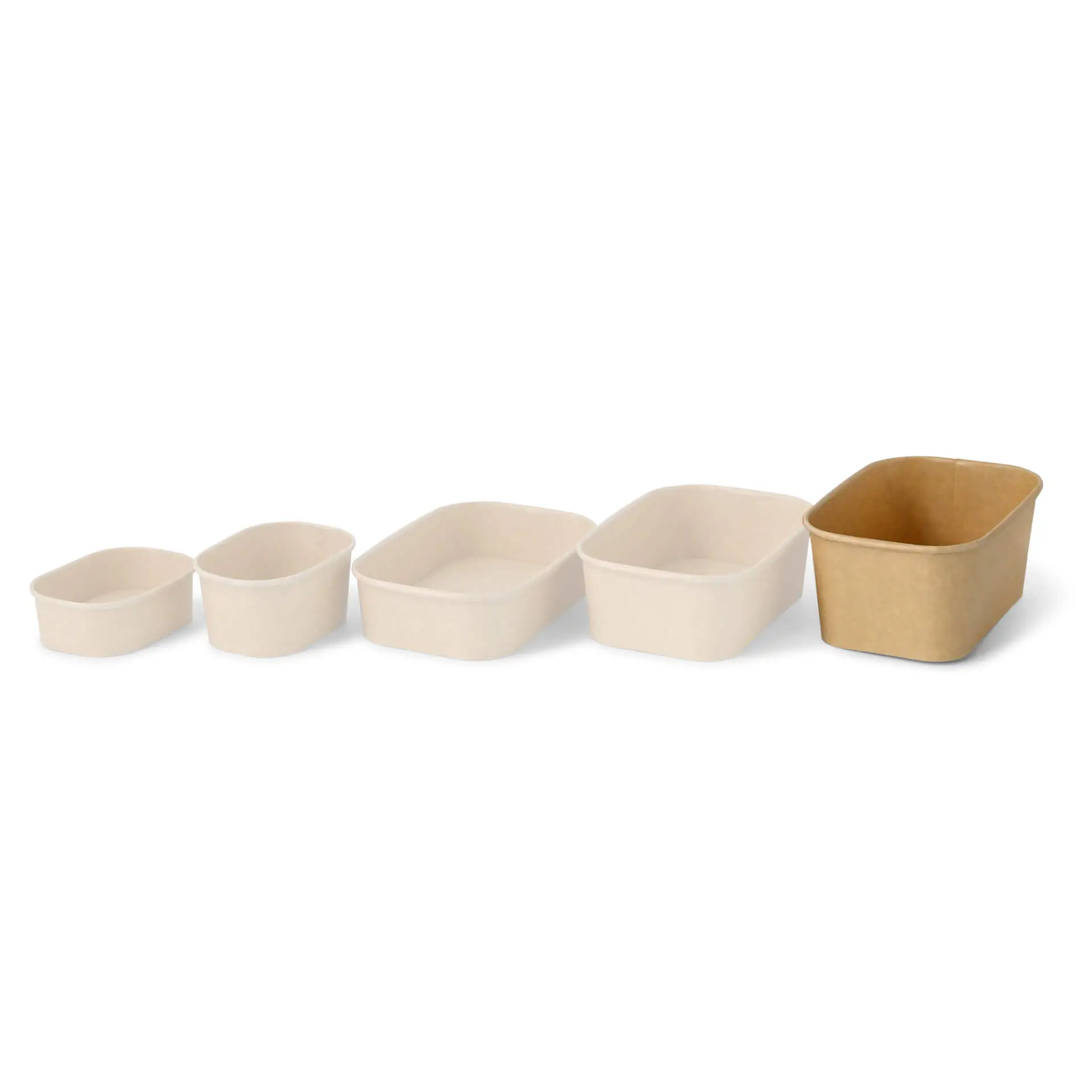 Cardboard-bowls 1000 ml, 17,5 x 12,5 x 7,5 cm, brown, rectangular